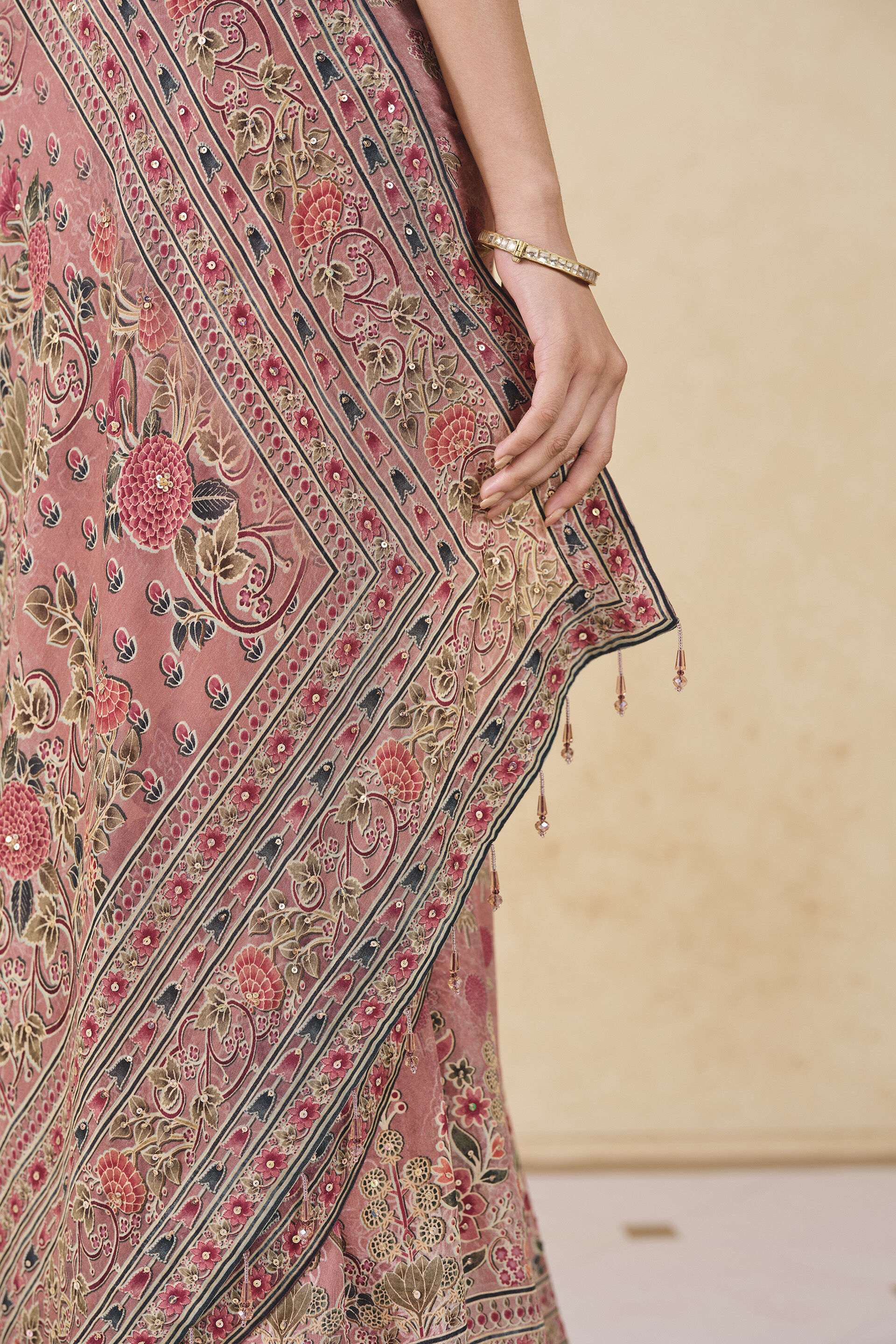 Shameka Printed Silk Saree - Blush, Blush, image 7