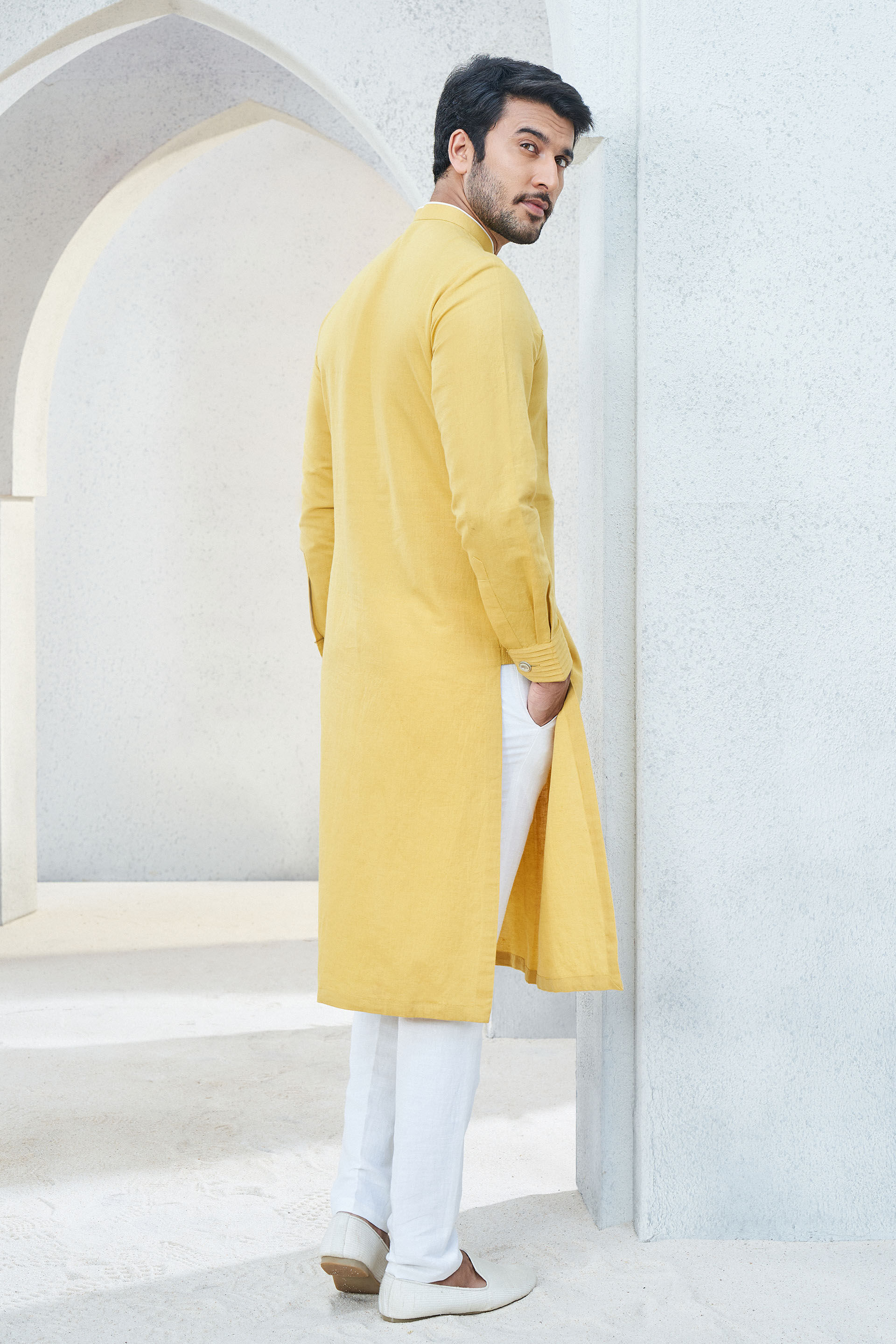 Faris Kurta - Mustard, Mustard, image 3