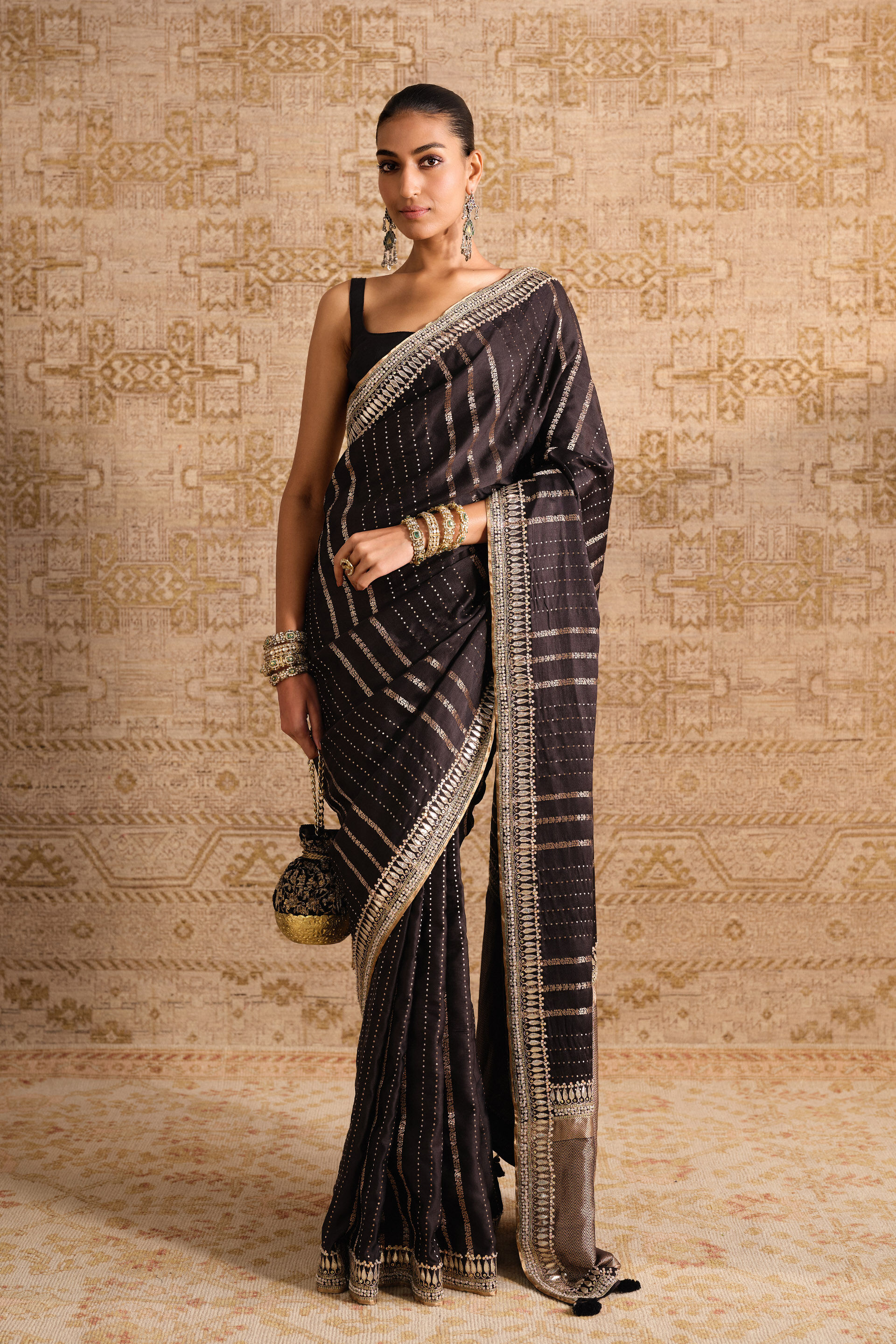 Drishika Handwoven Benarasi Silk Saree - Black