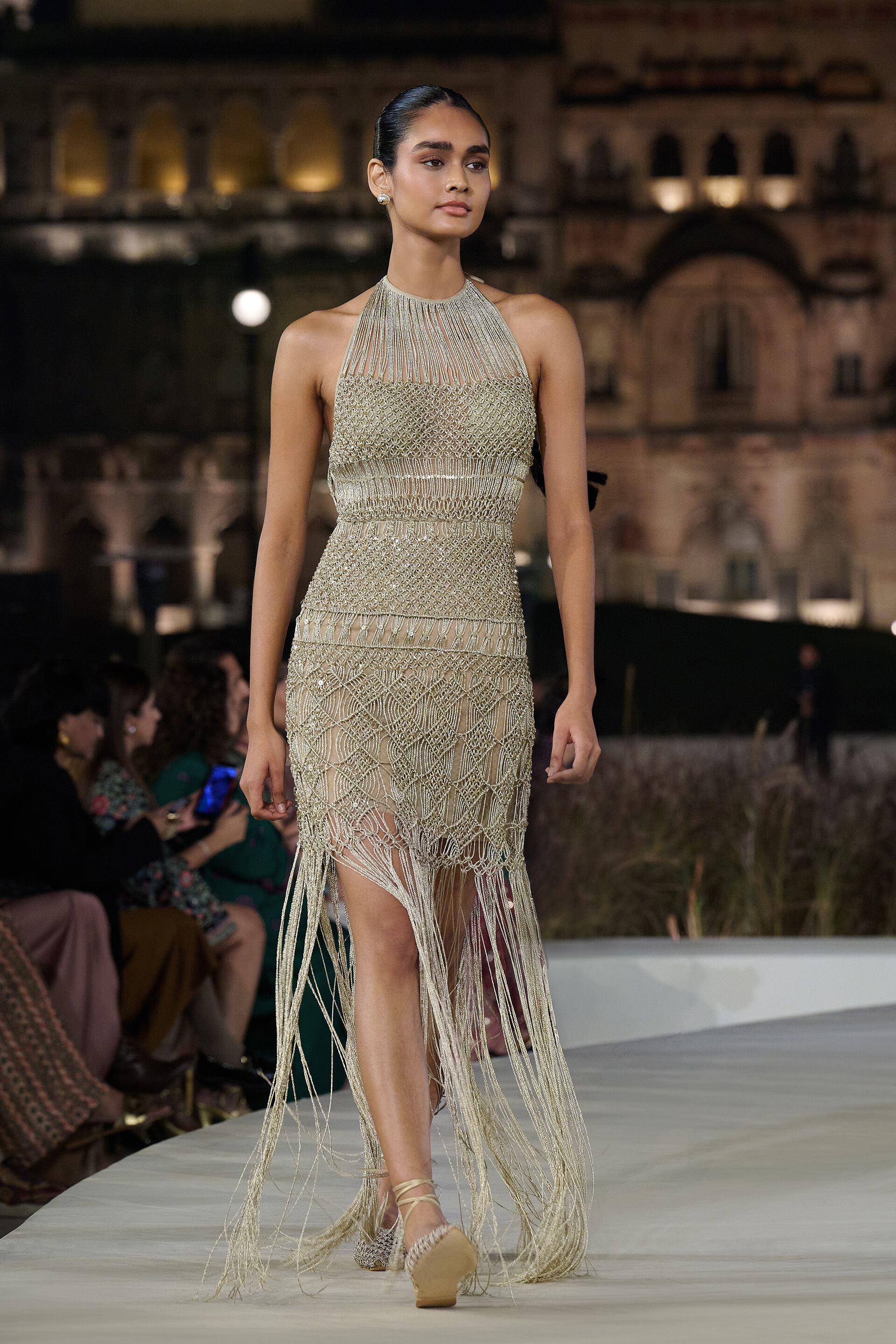 Zenebe Macrame Gown - Gold, Gold, image 1