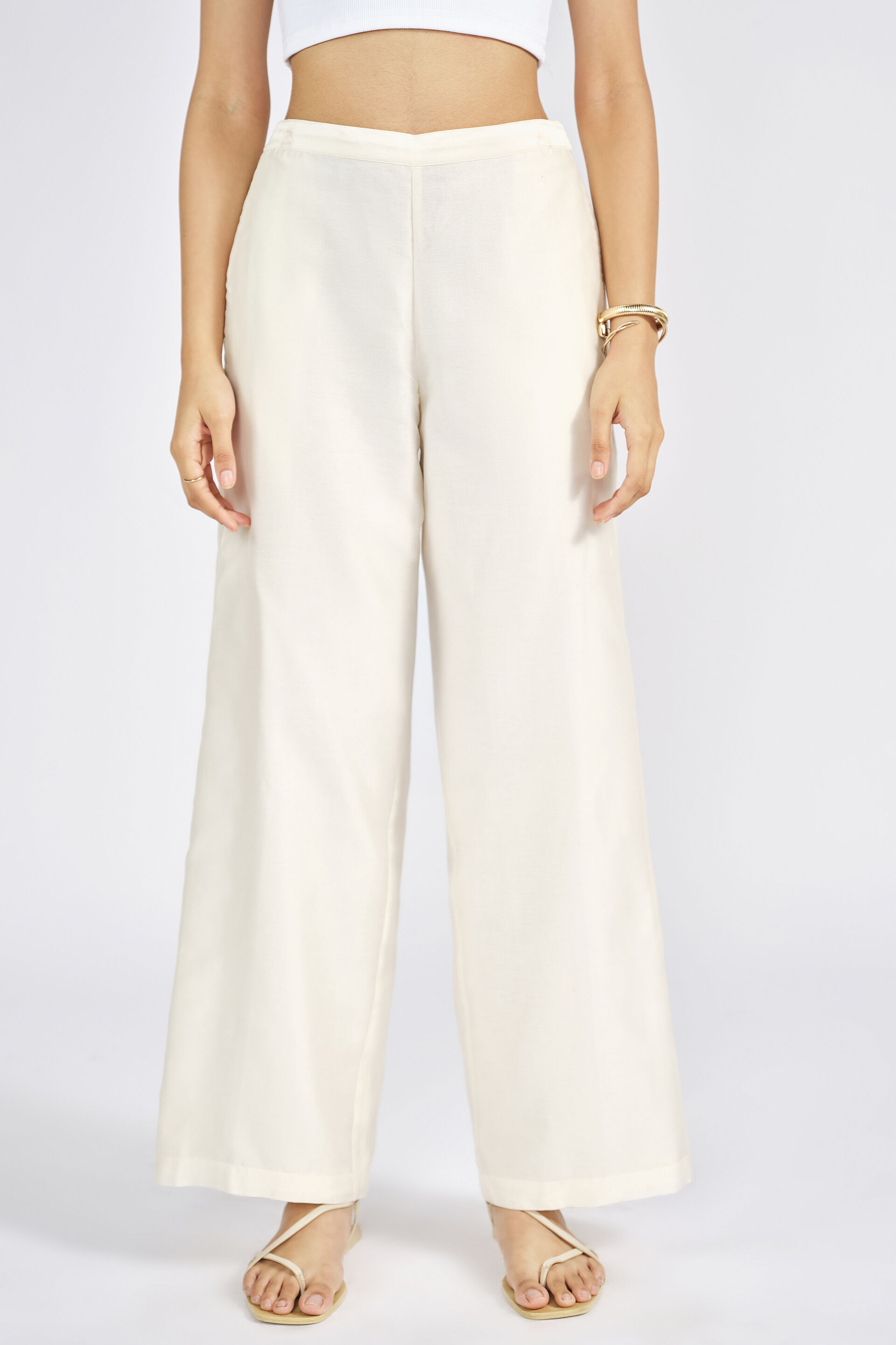 Serene Silk Pants - Ivory, Ivory, image 3