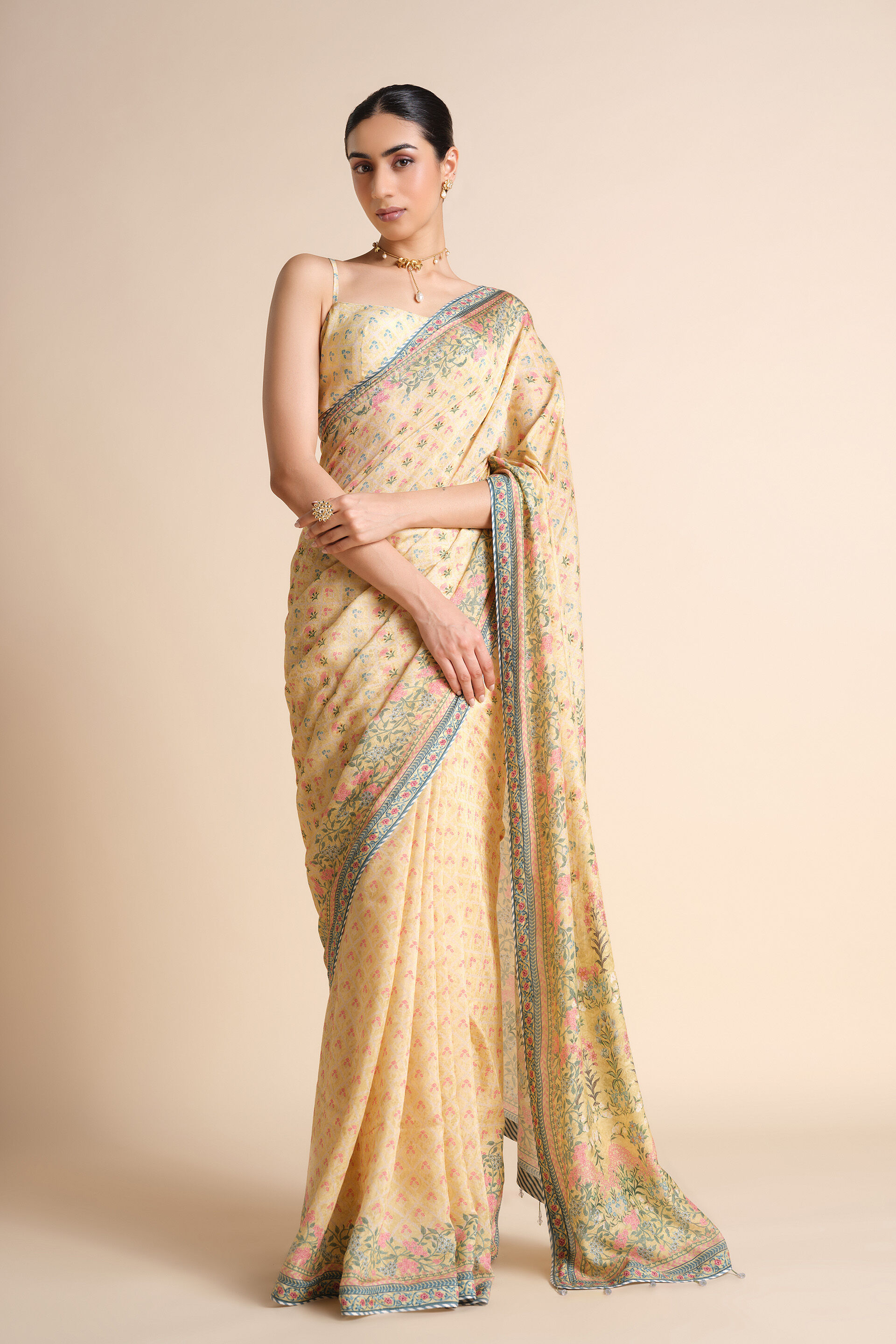Meris Saree - Yellow, Yellow, image 1