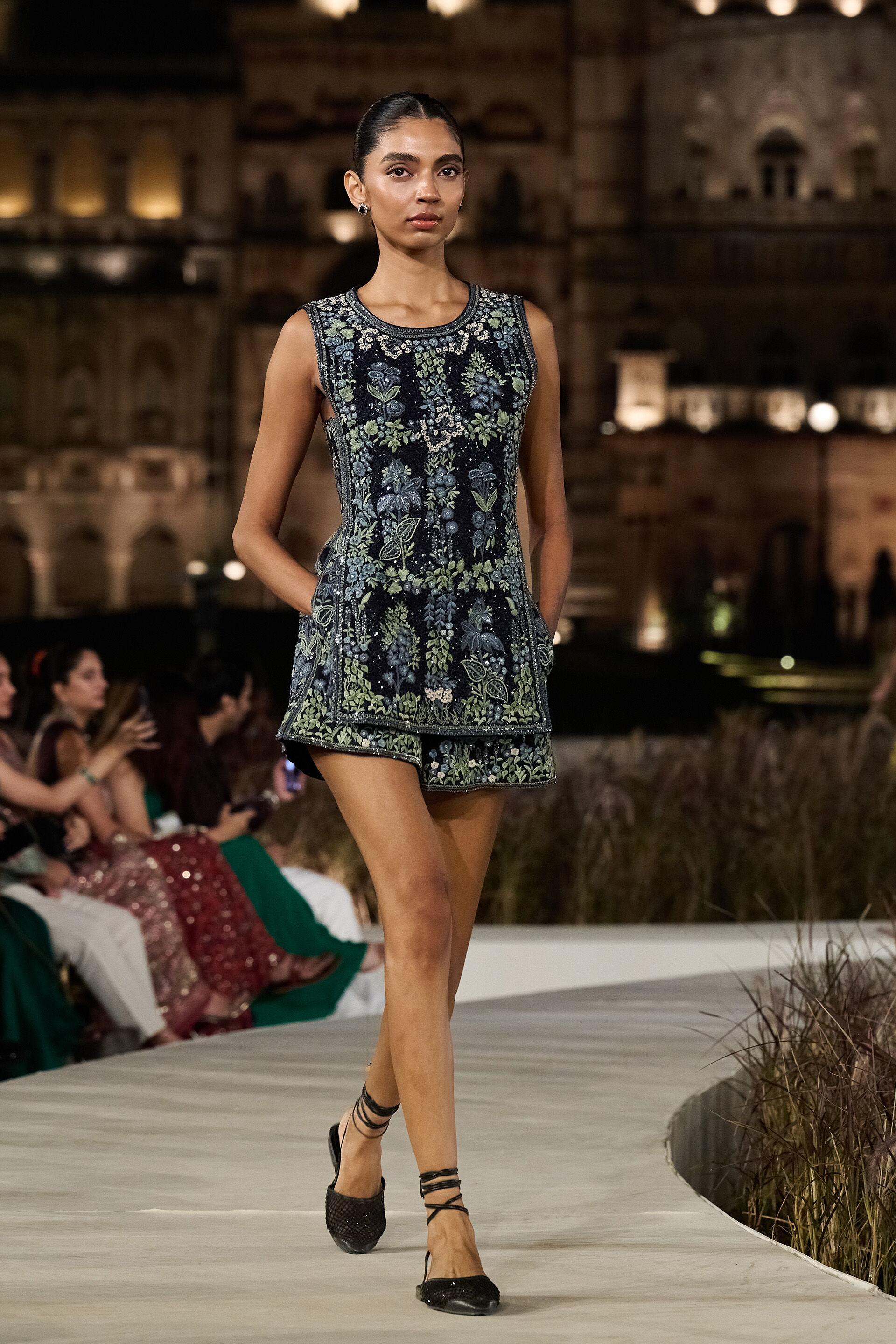 Jarylo Embroidered Silk Co-ord - Blue, Blue, image 1