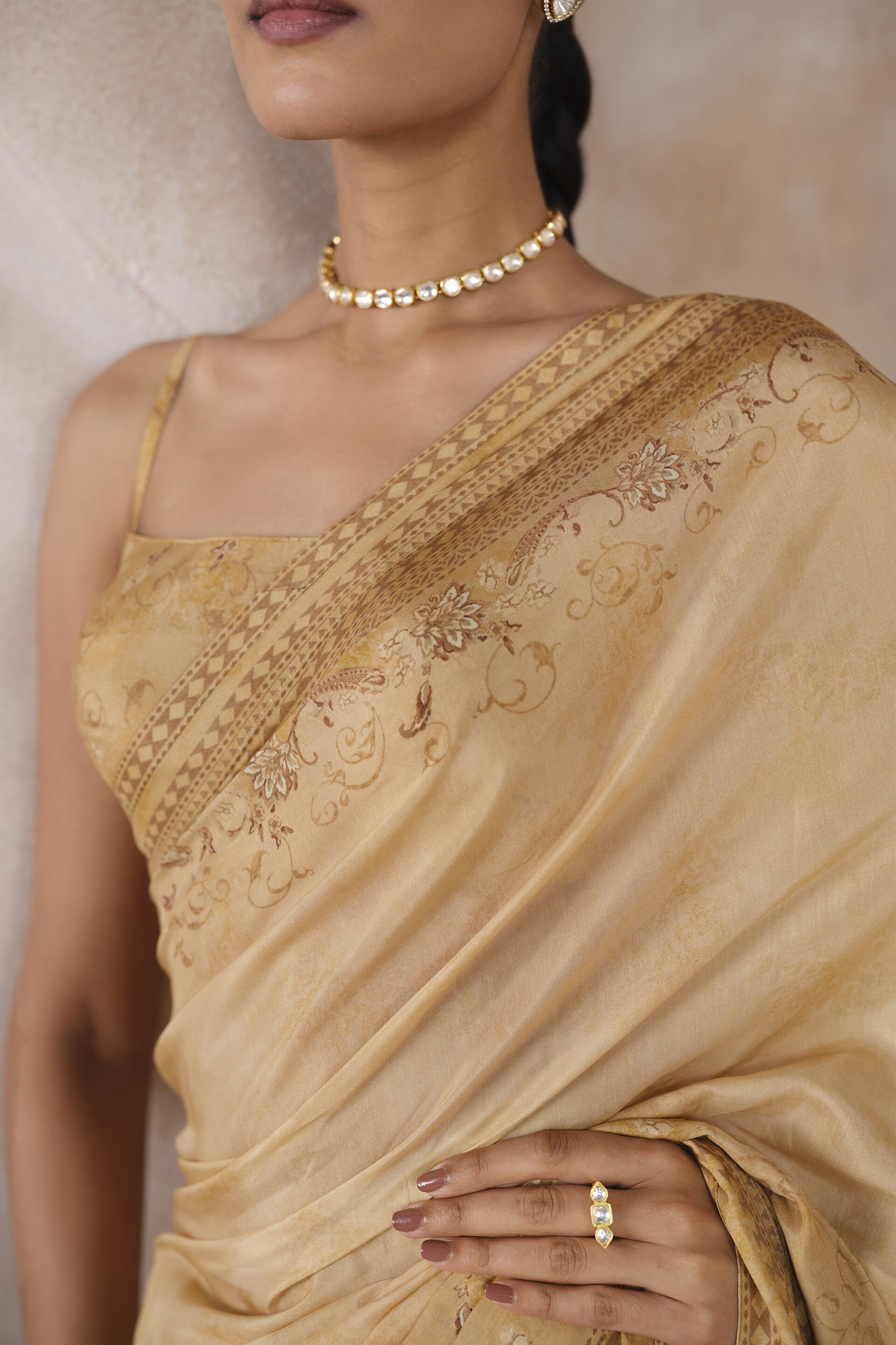 Elyse Saree - Yellow, Yellow, image 4
