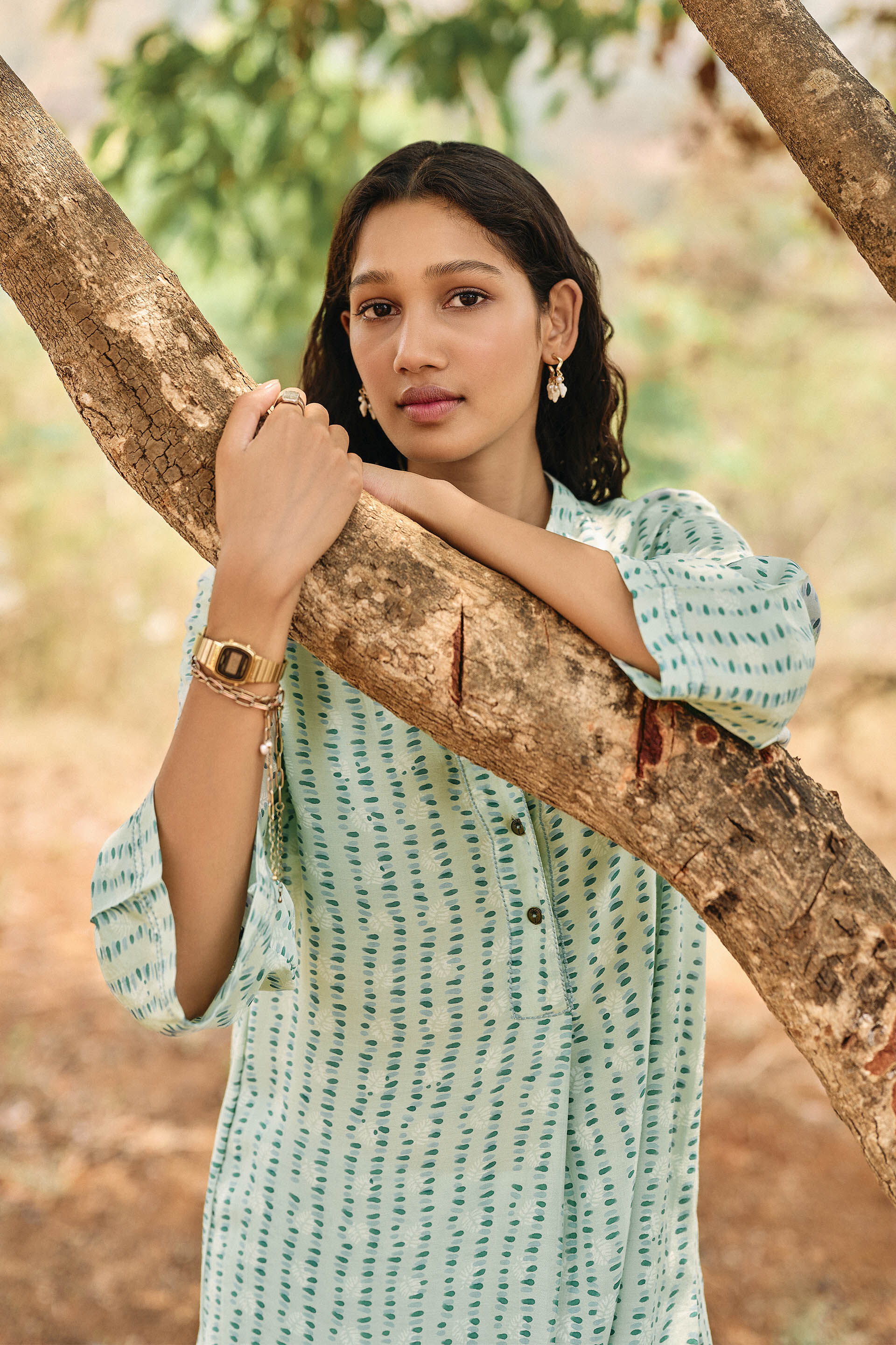 Grove Hand-block Printed Coord  - Sage, Sage, image 3