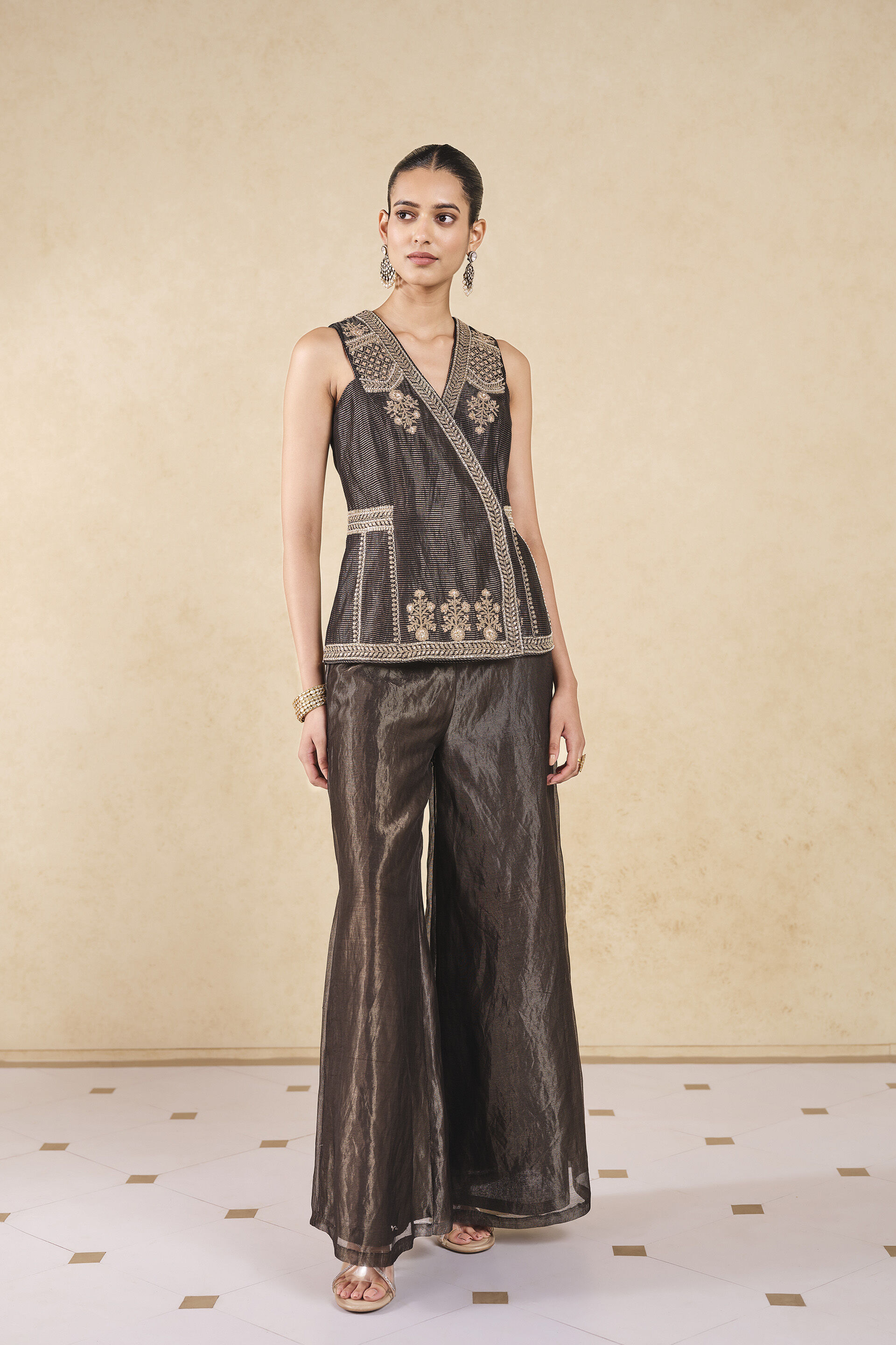 Nadeen Embroidered Jacket Set - Black, Black, image 1