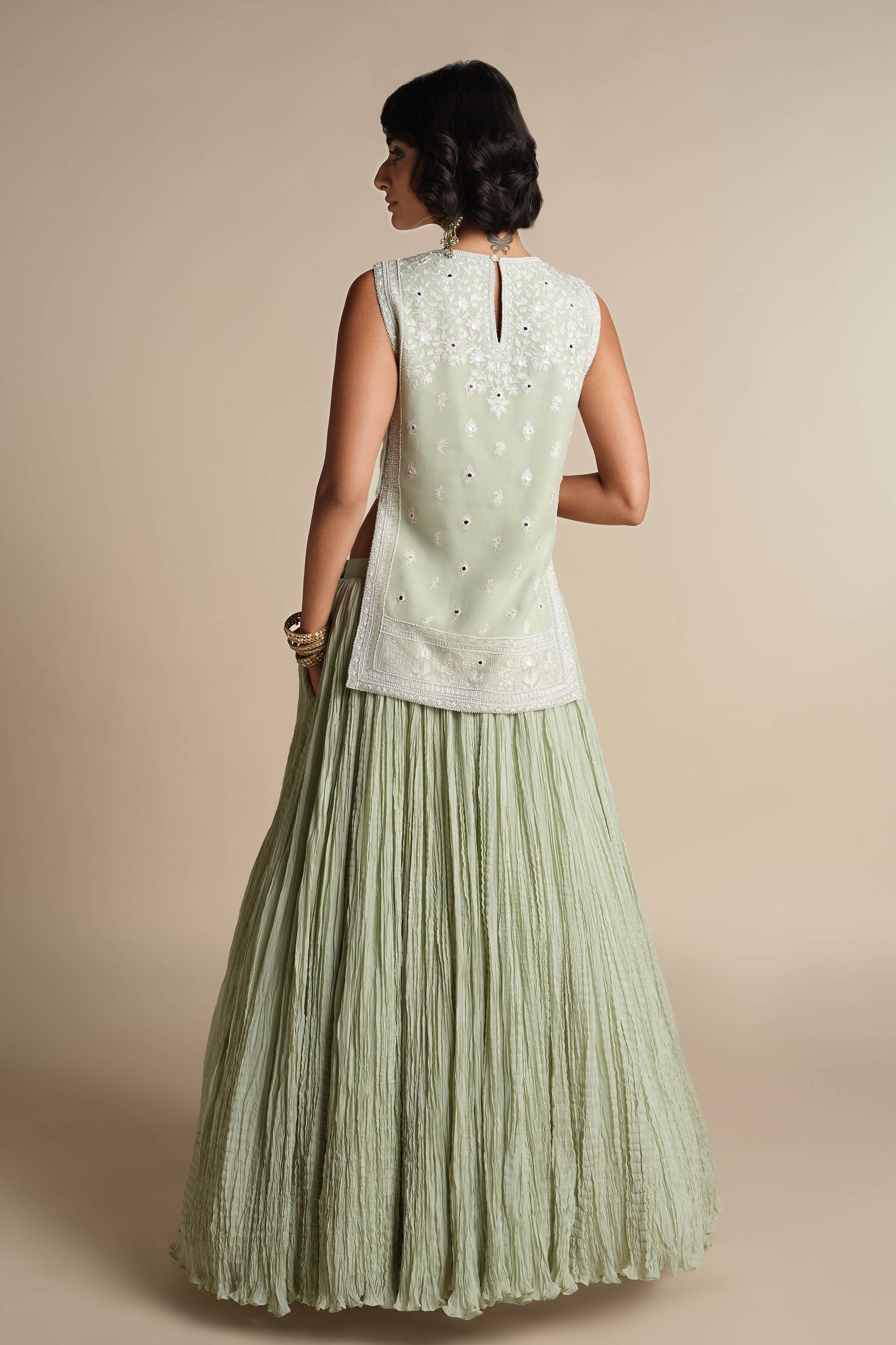 Raisa Embroidered Skirt Set - Sage, Sage Green, image 3
