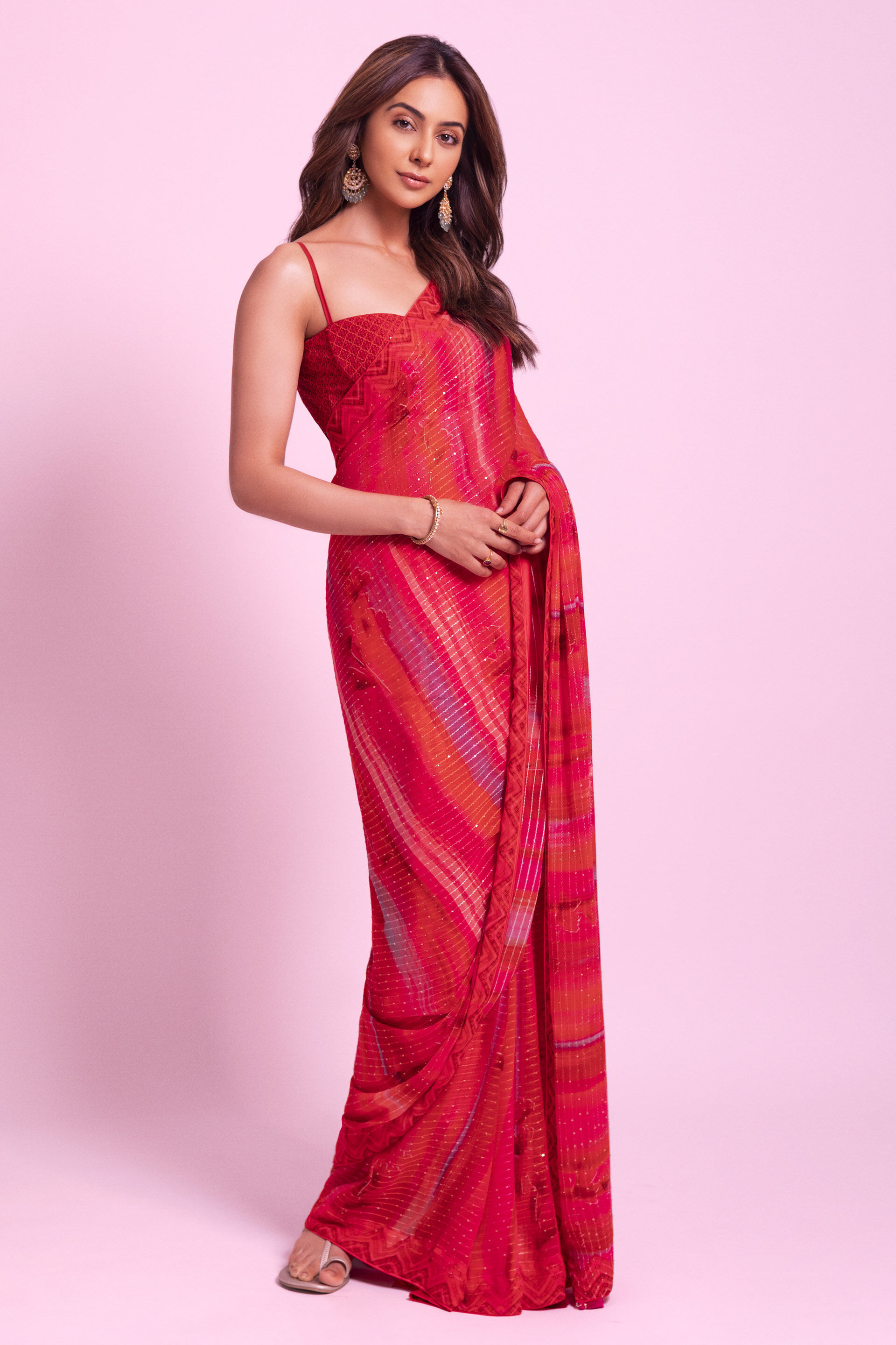 Pandora Saree - Pink, , image 1