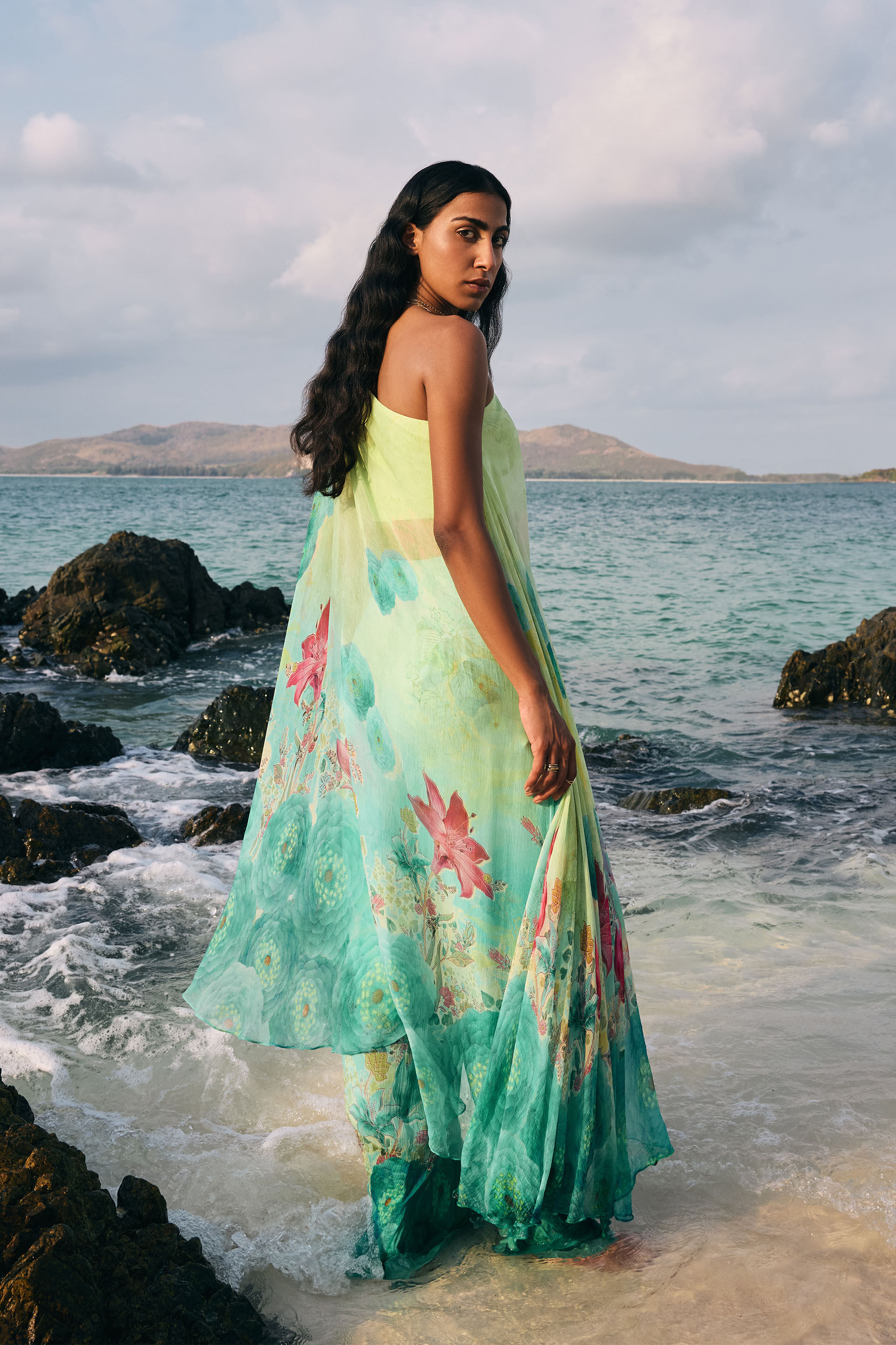 Skua Chiffon Palazzo Set - Yellow, Yellow, image 2