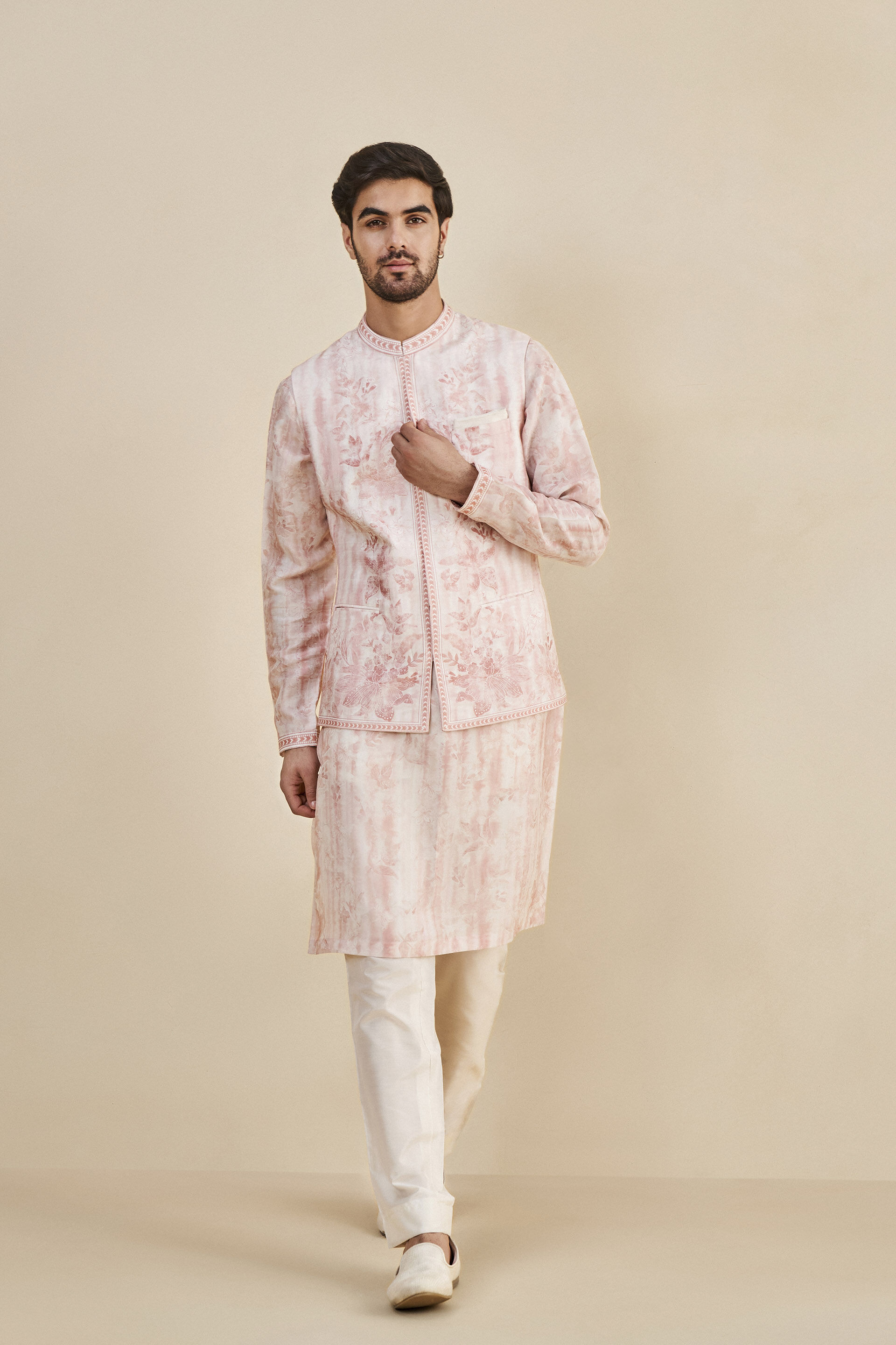 Mrig Nehru Jacket - Peach