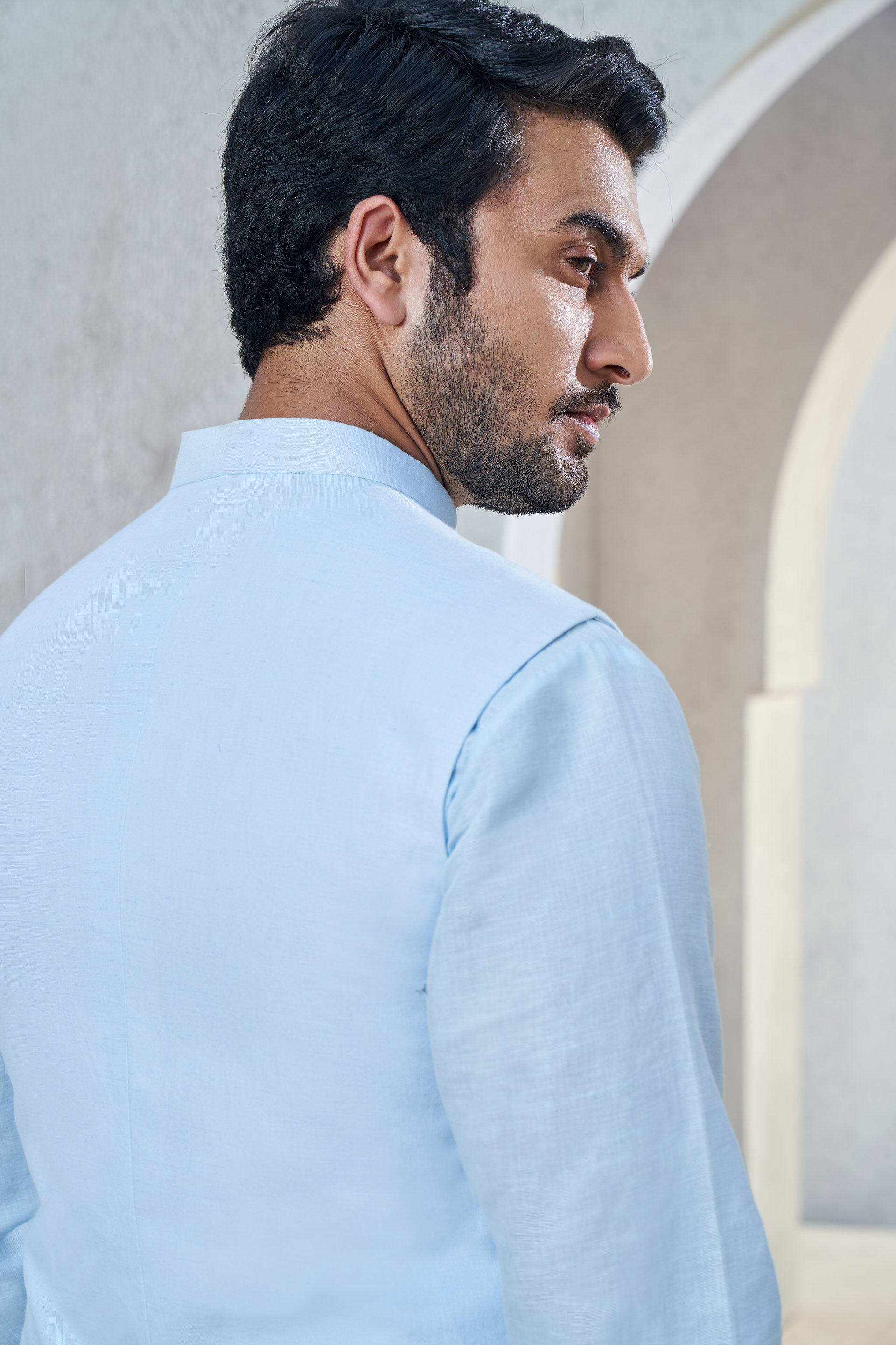 Blue nehru coat clearance