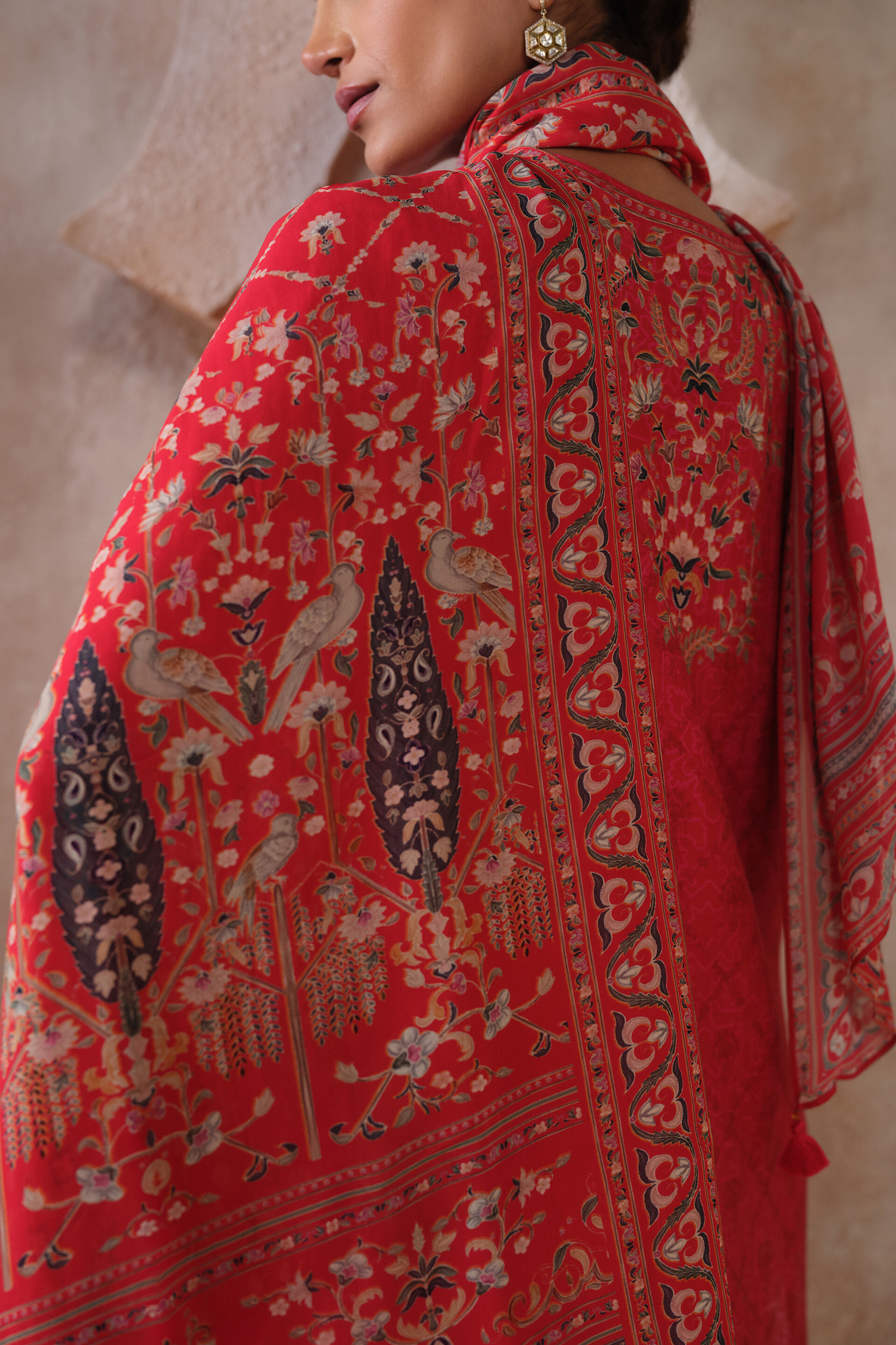 Arunika Stole - Red, Red, image 2