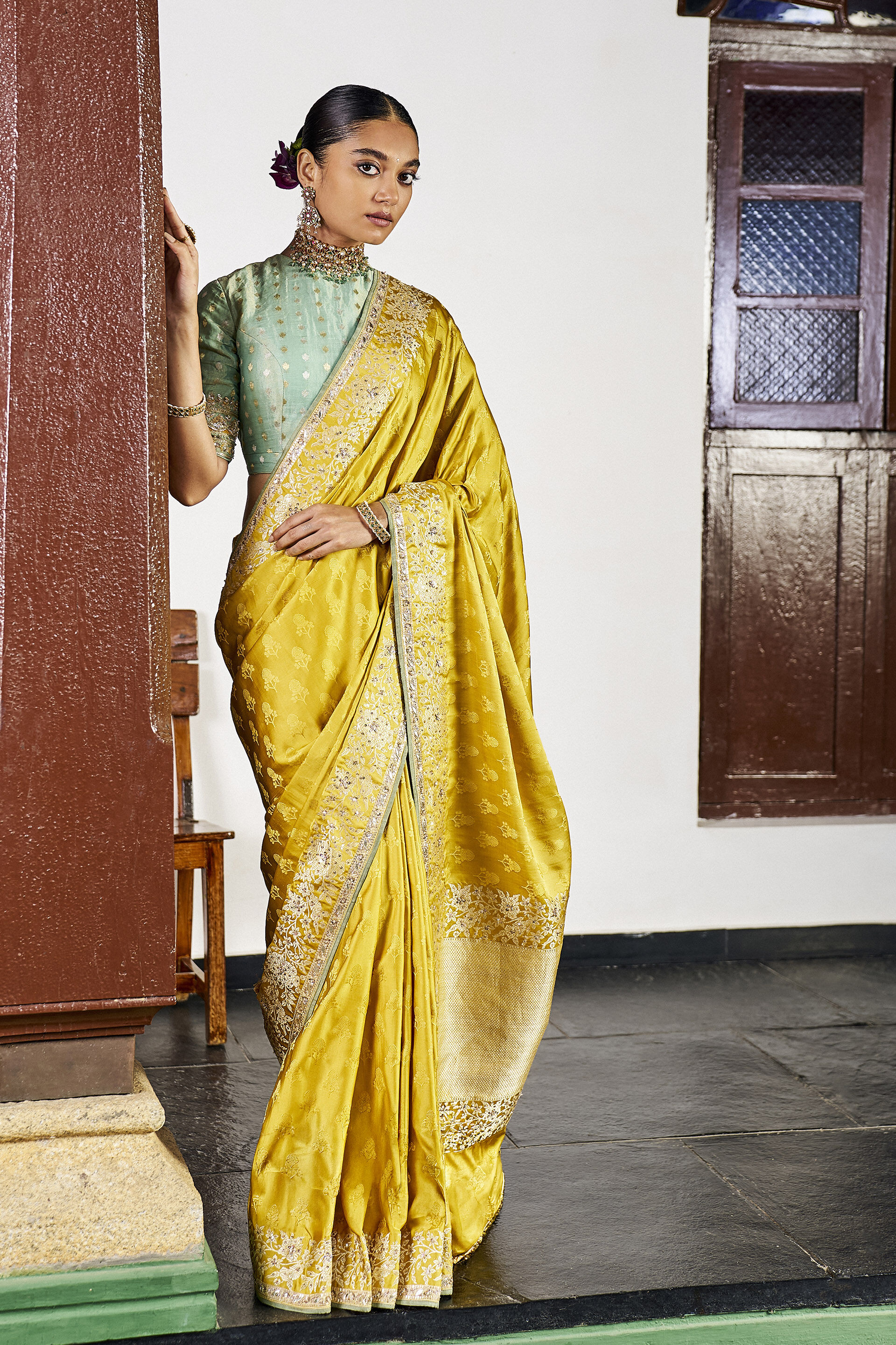 Bandhan Handwoven Benarasi Silk Saree - Yellow