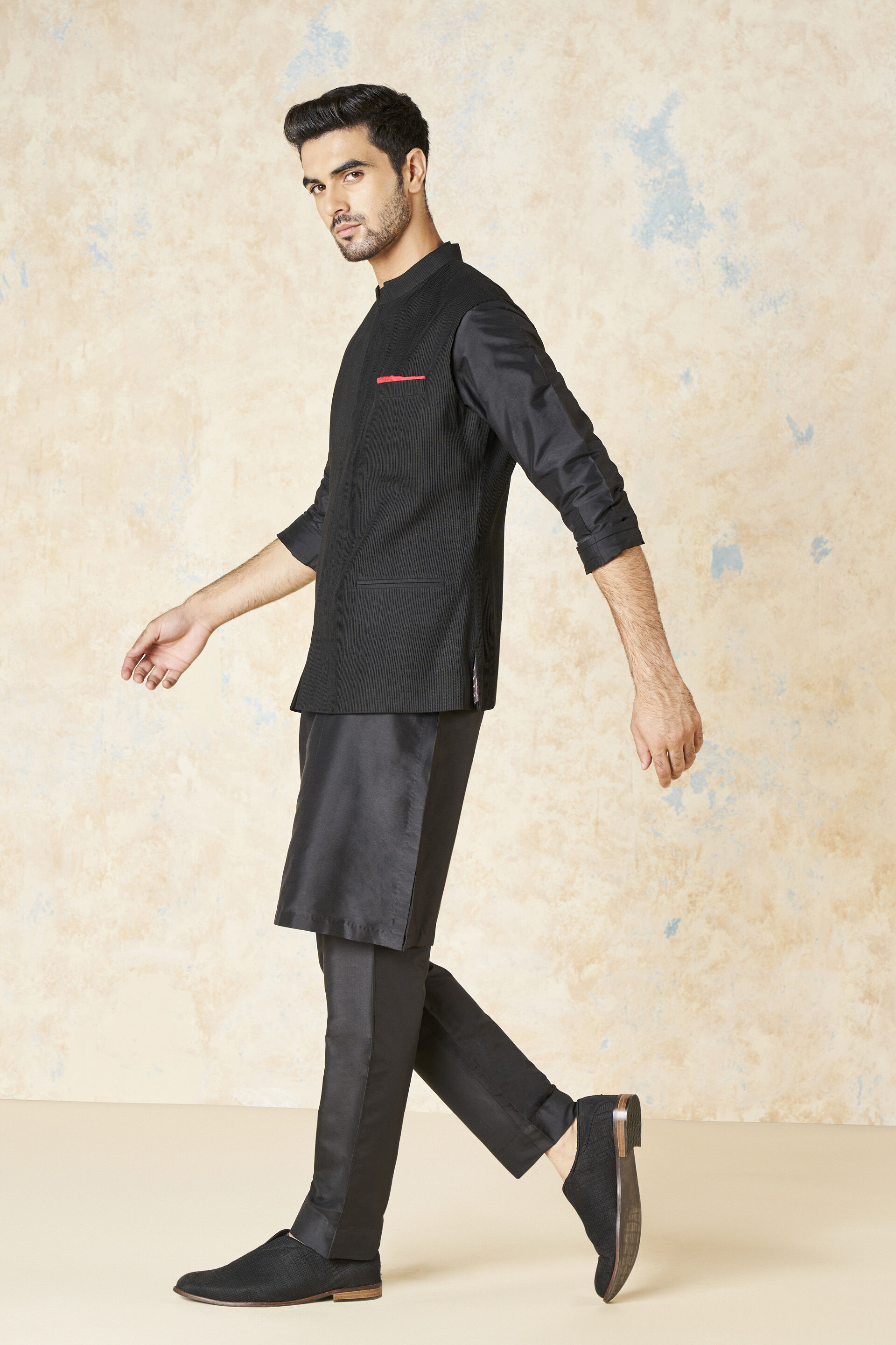 Akheel Nehru Jacket - Black, Black, image 3