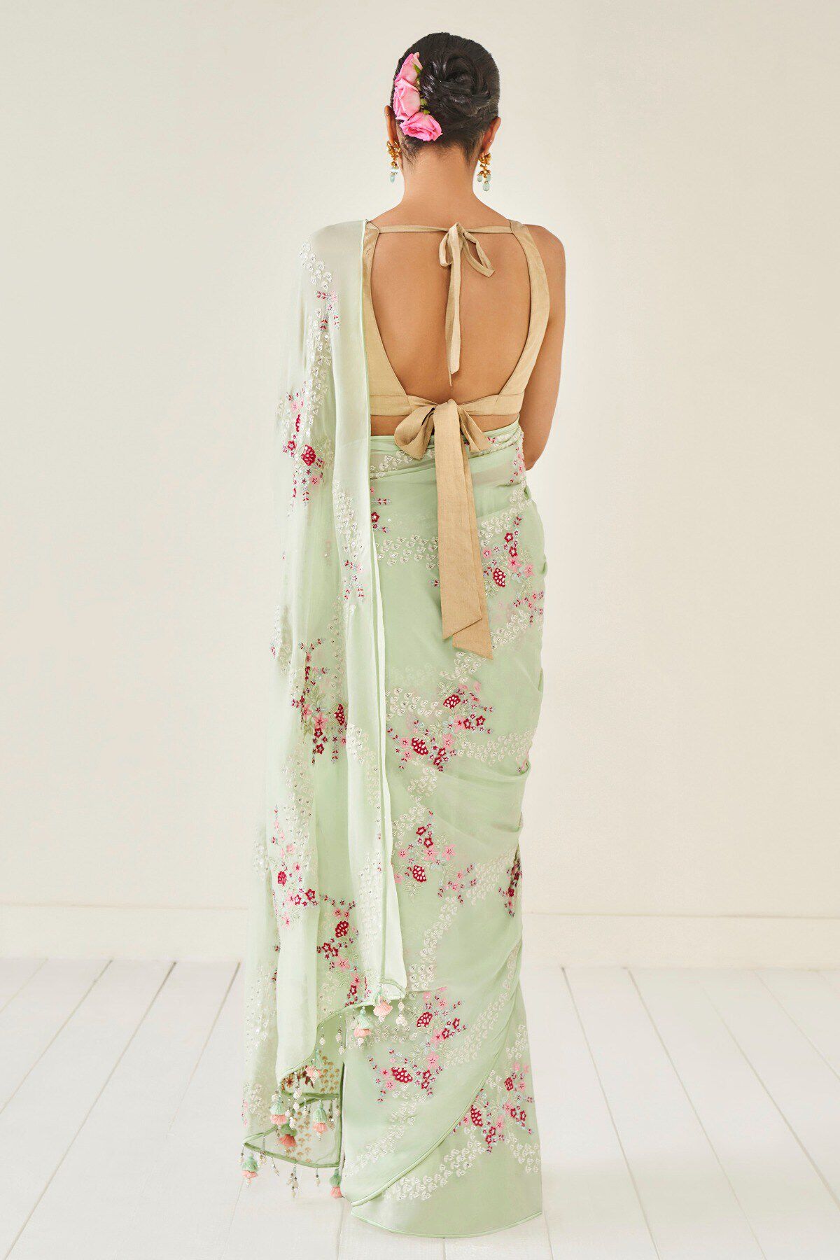 Alyssa Saree Set - Pista, Pista, image 3