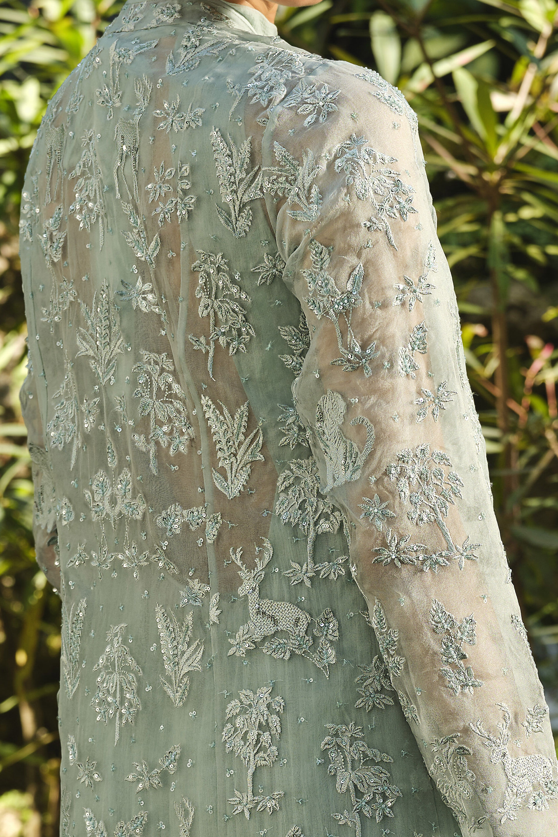 Mountain Mist Embroidered Jacket Set - Powder Blue, Powder Blue, image 5