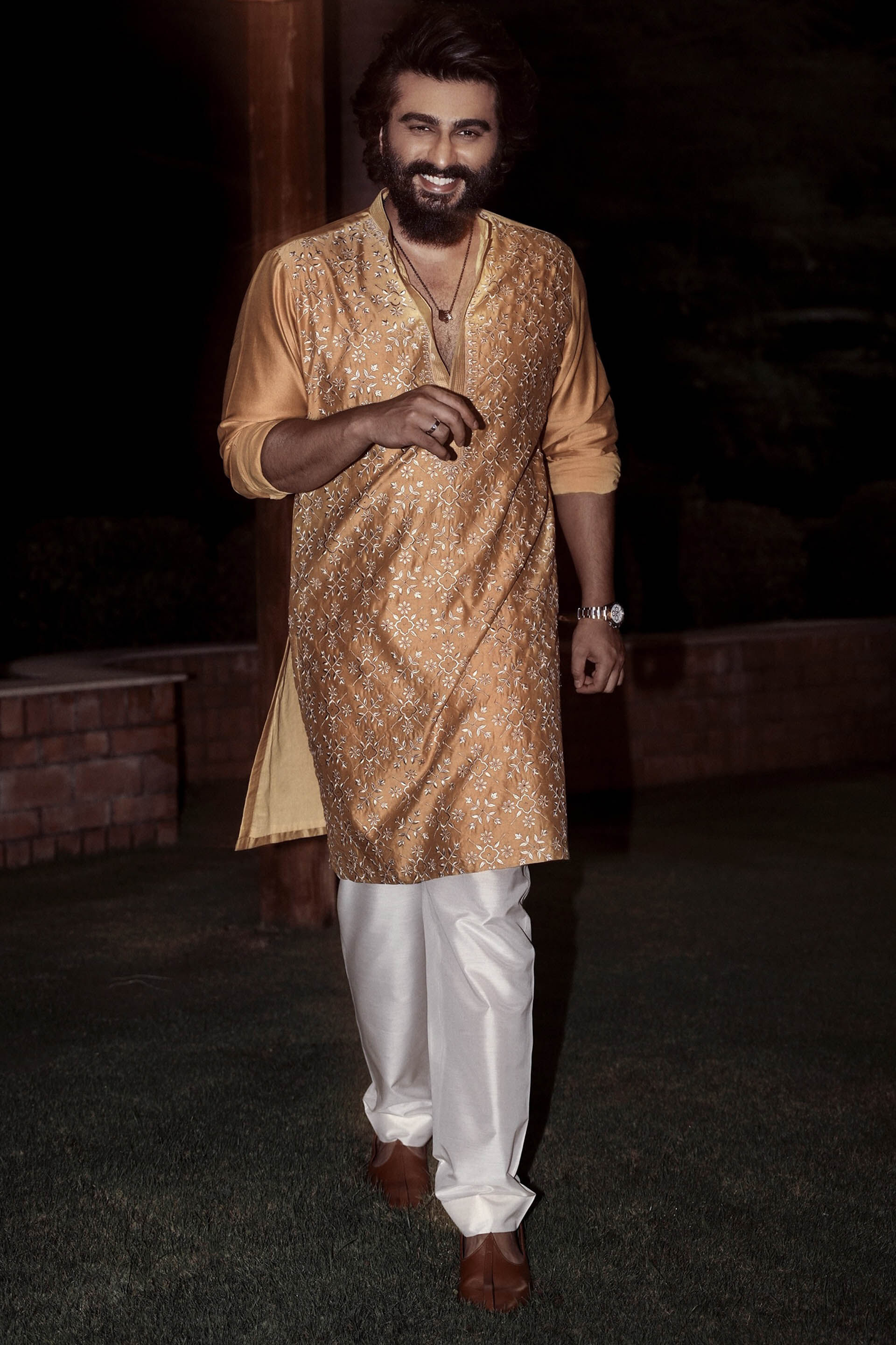 Udyan Silk Kurta - Mustard, , image 2