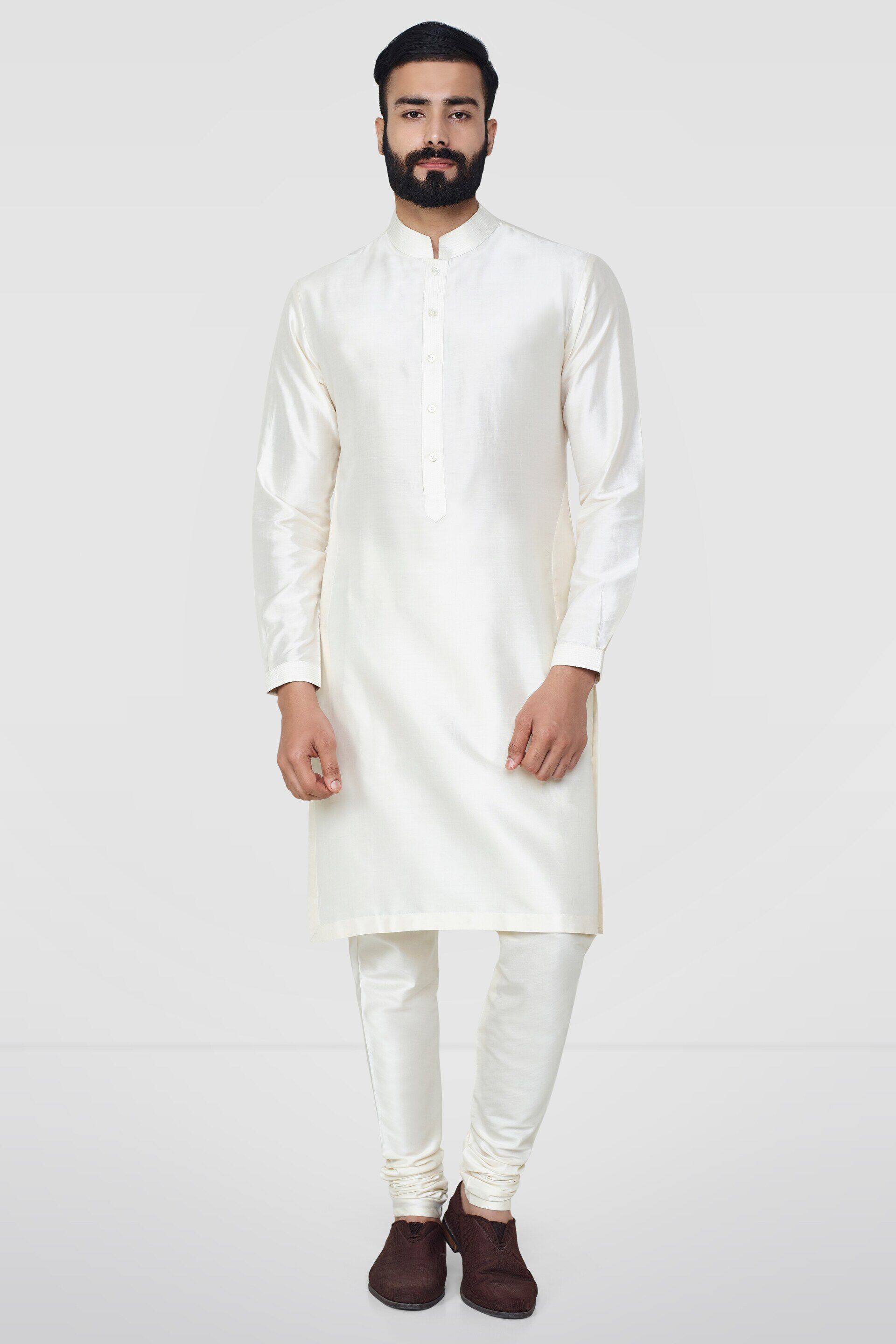 Premvat Kurta- Cream, Cream, image 1