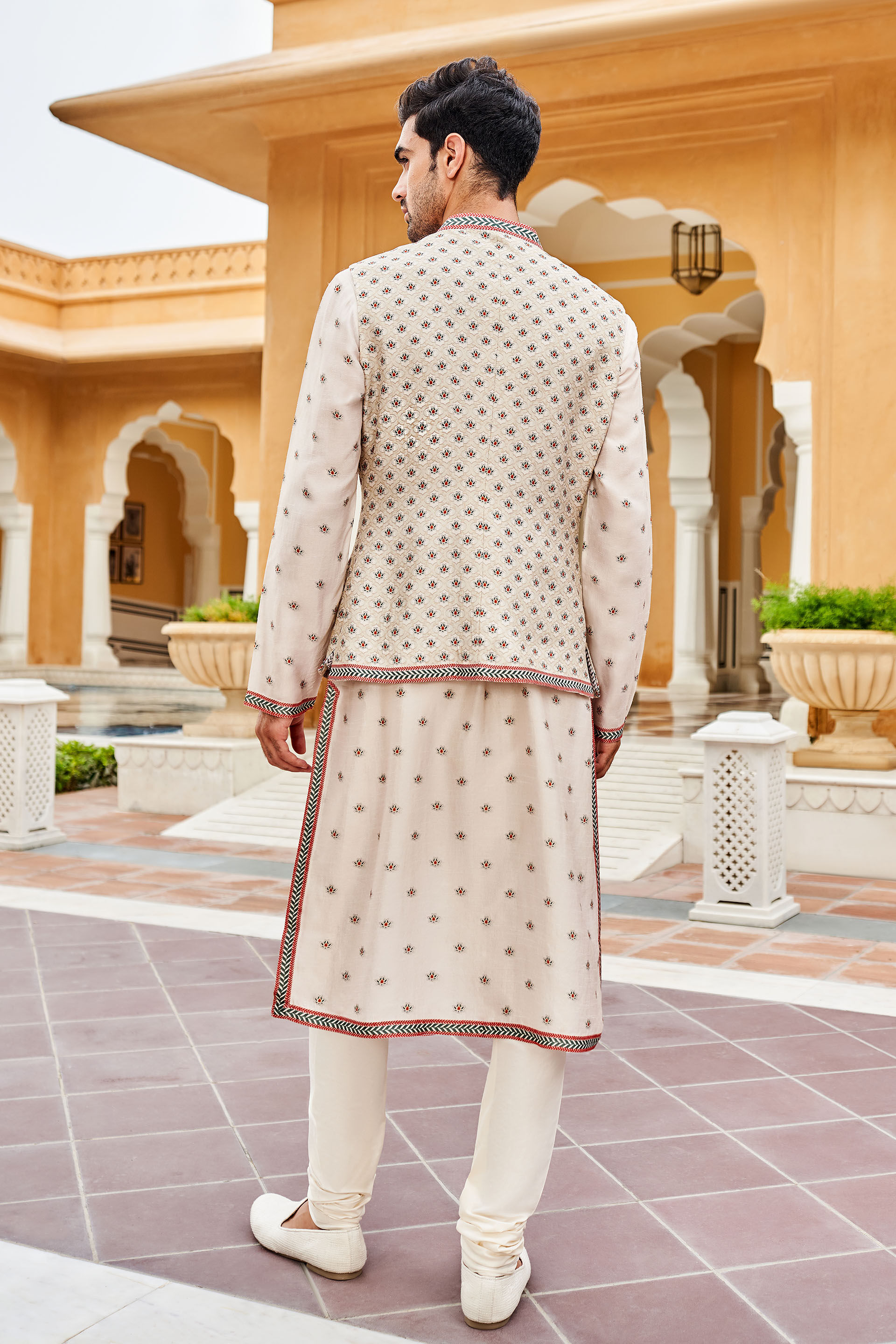 Darsa Nehru Jacket - Ivory, Ivory, image 3