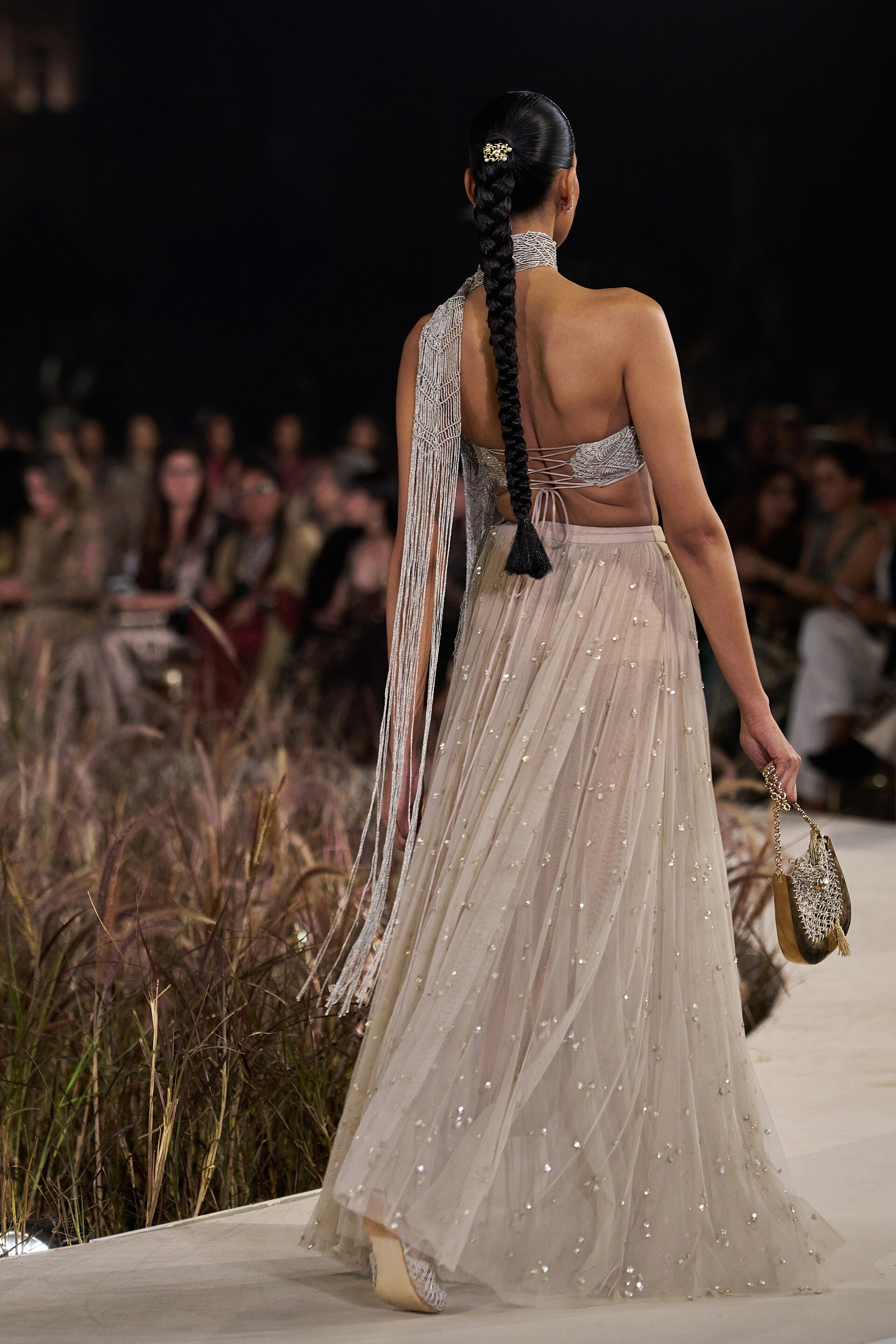 Elmyra Embroidered Macrame Skirt Set - Gold