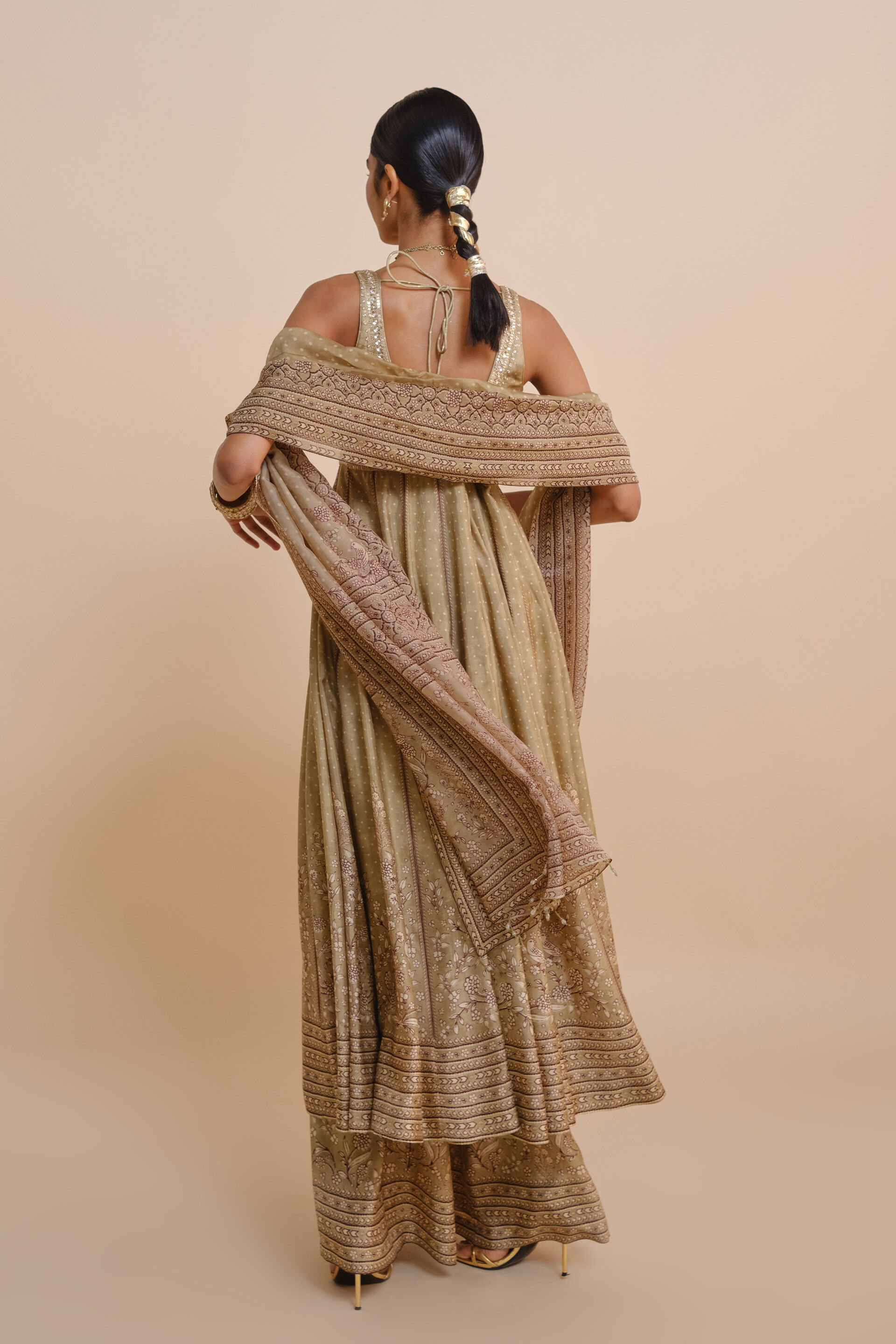 Rimaza Anarkali Silk Set - Sage, Sage, image 2