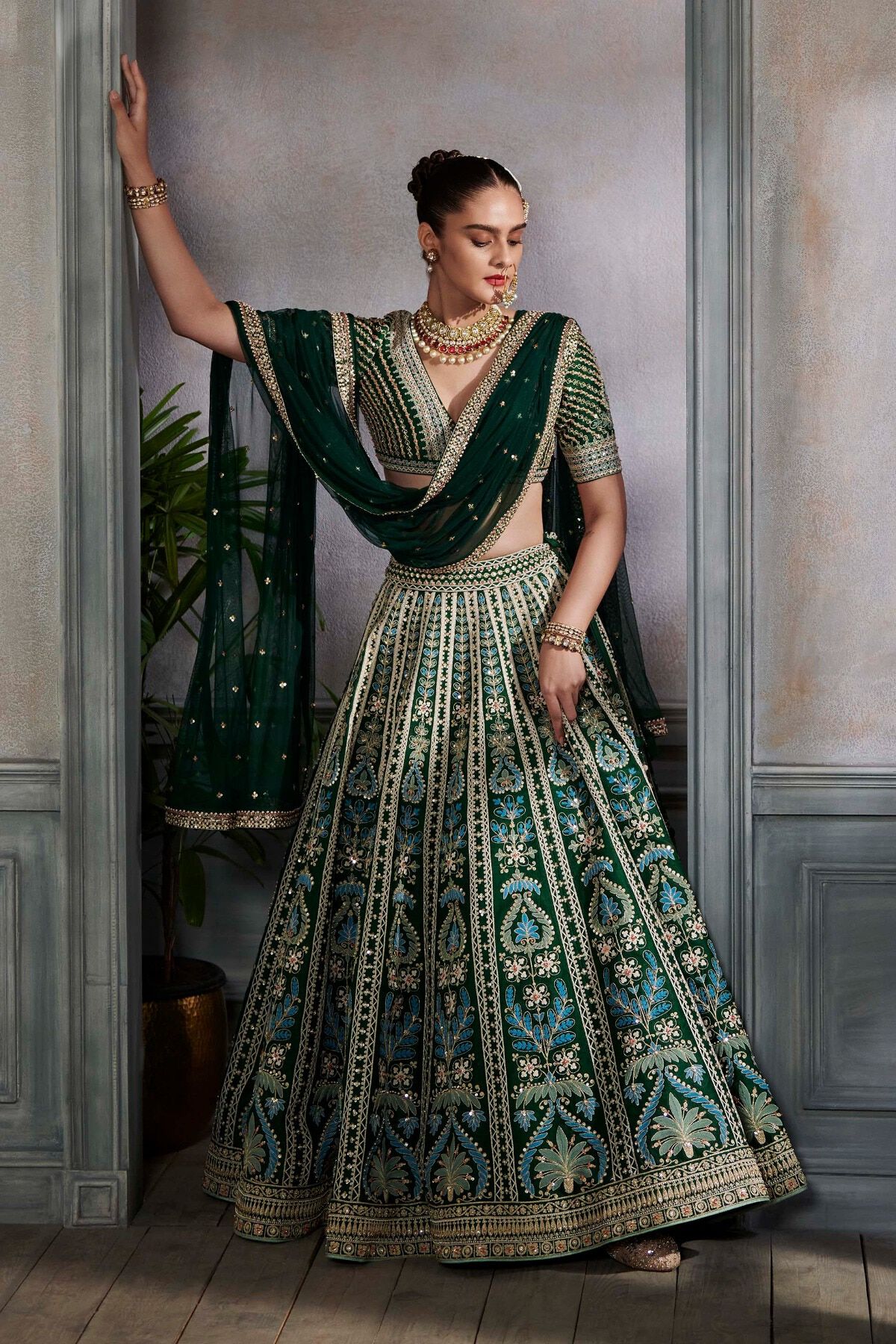 Rooma Lehenga Set - Green