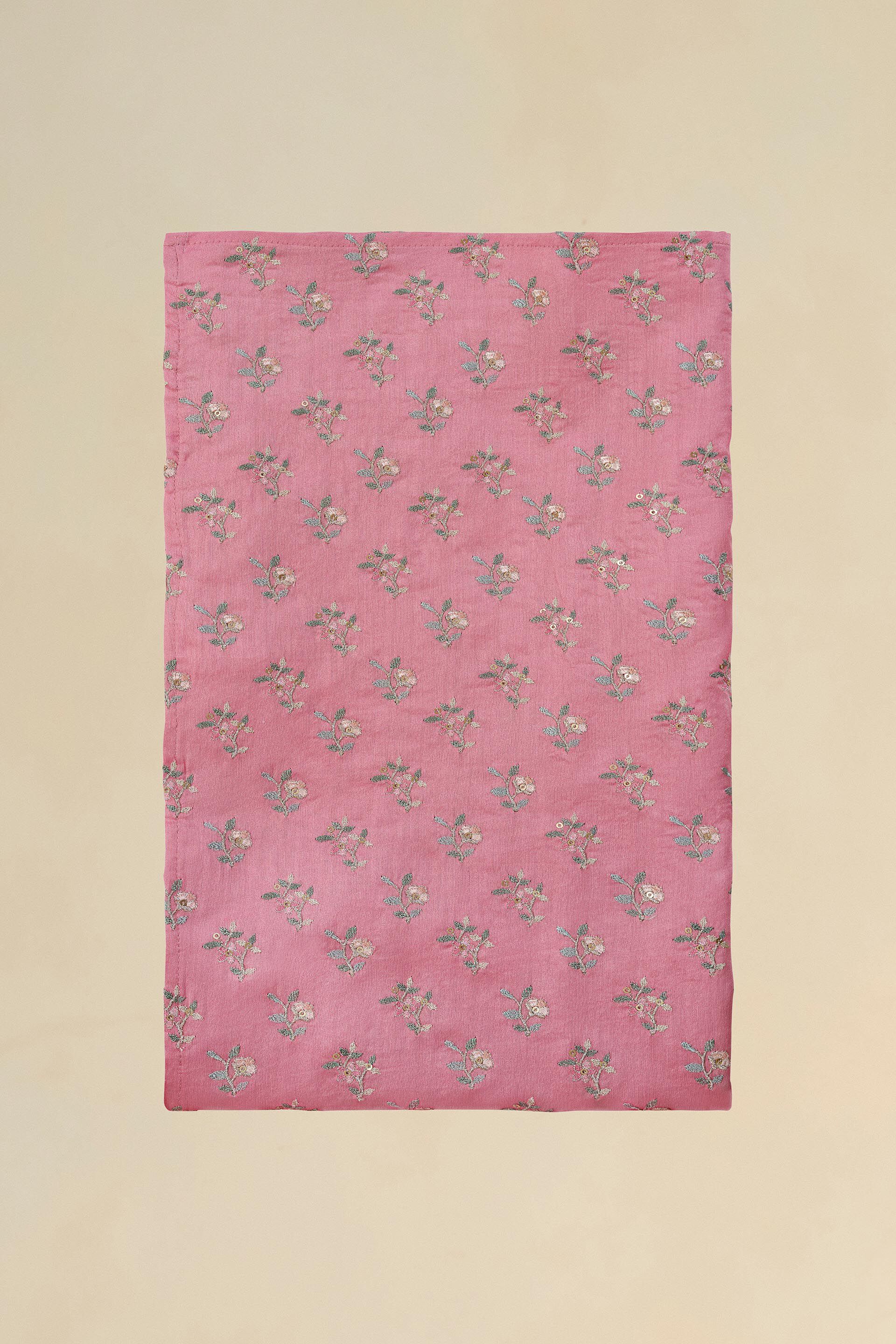 Dianthus Embroidered Georgette Saree - Pink, Pink, image 6