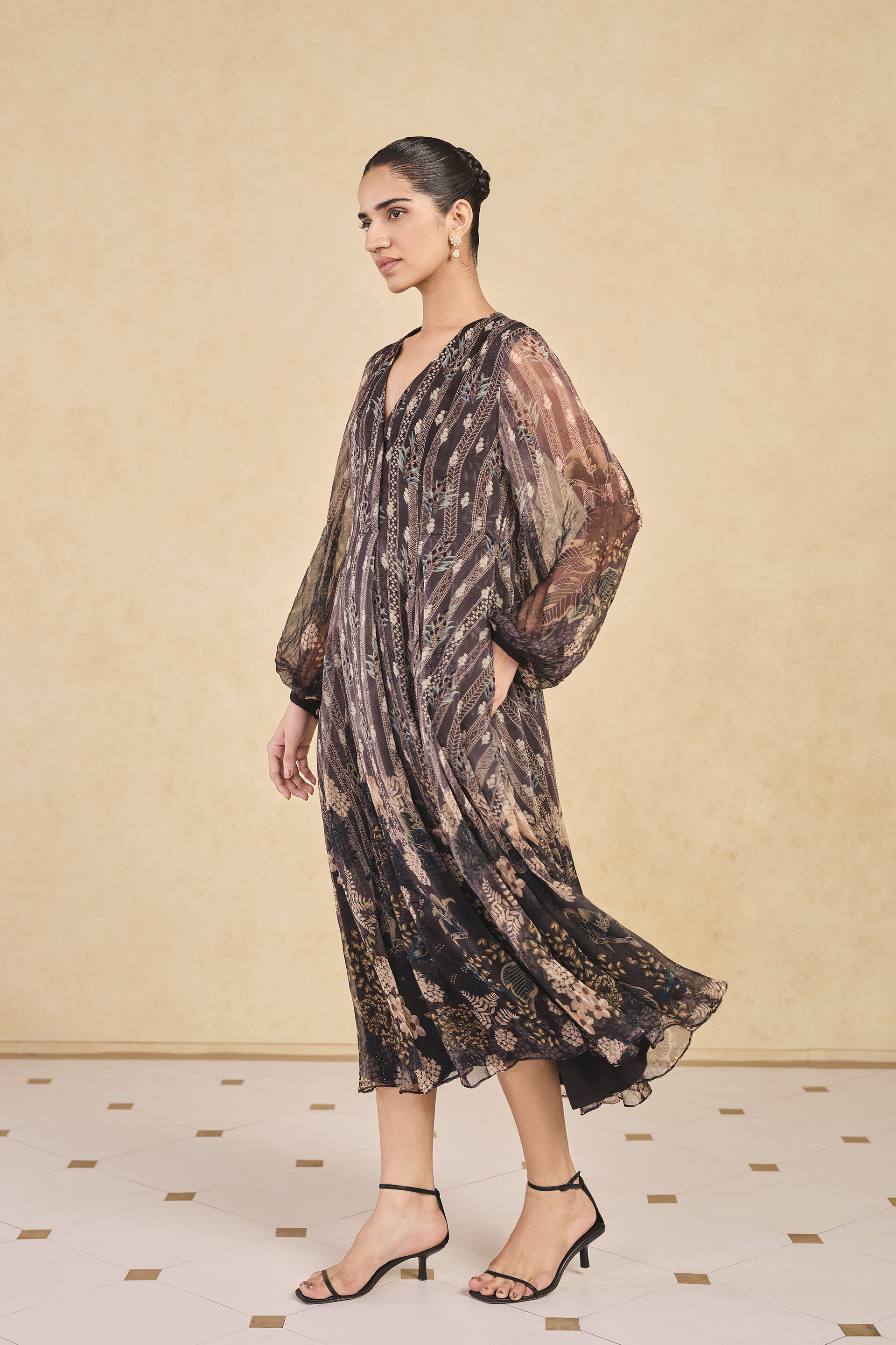 Jumaana Printed Dress - Black, Black, image 2