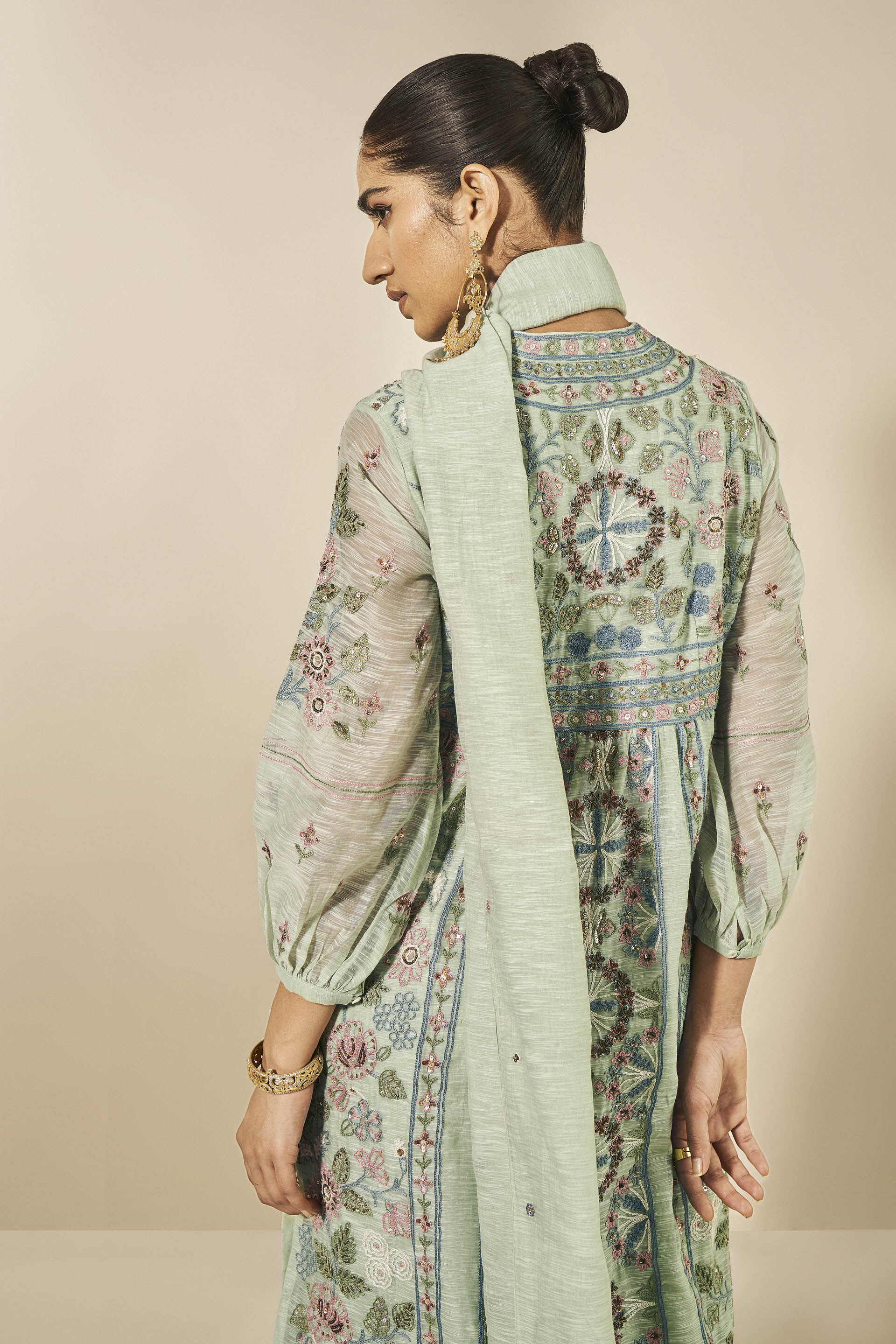 Madhuj Mul Suit Set - Sage, Sage, image 5