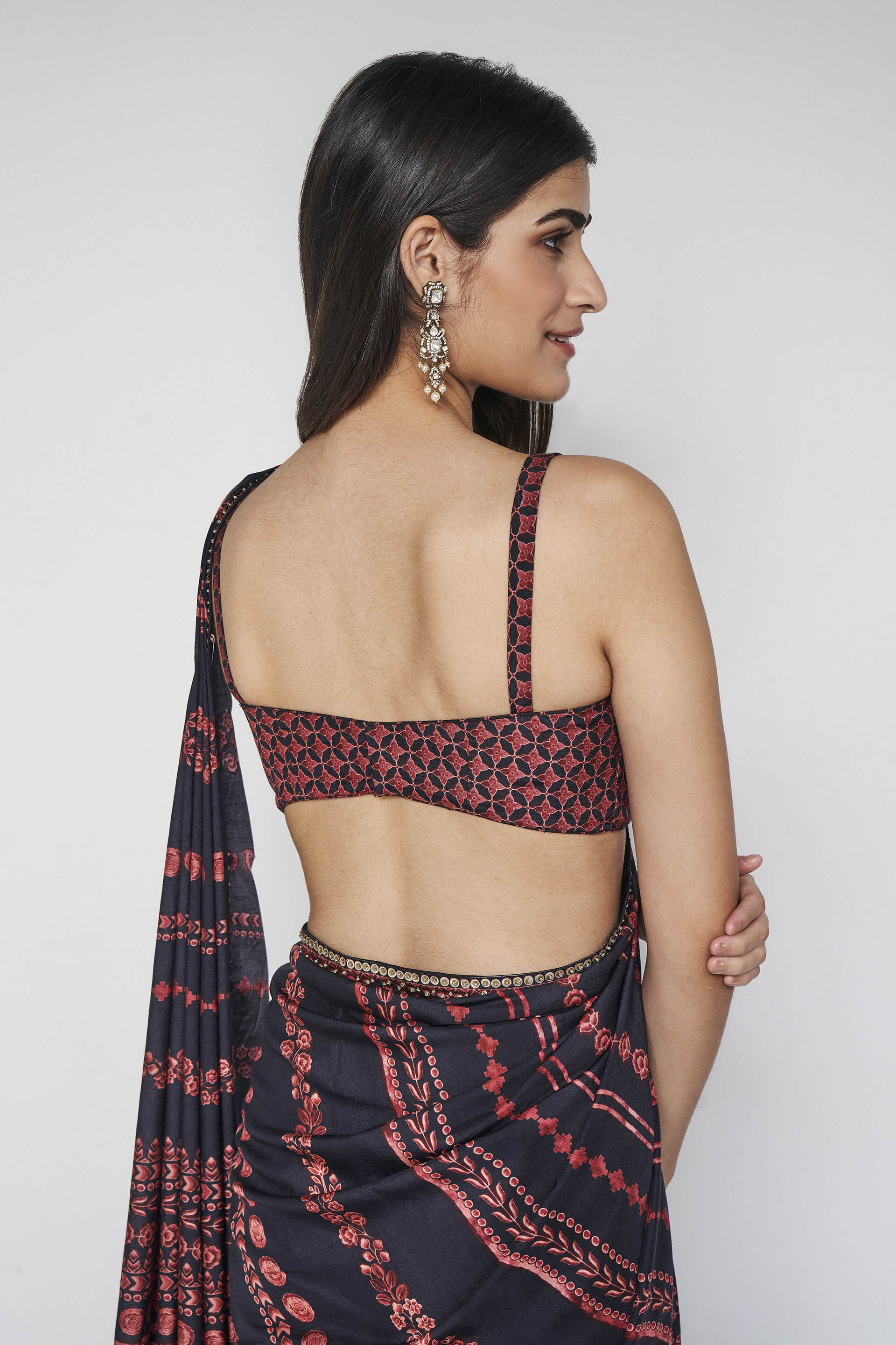 Roseline Saree - Black, Black, image 7