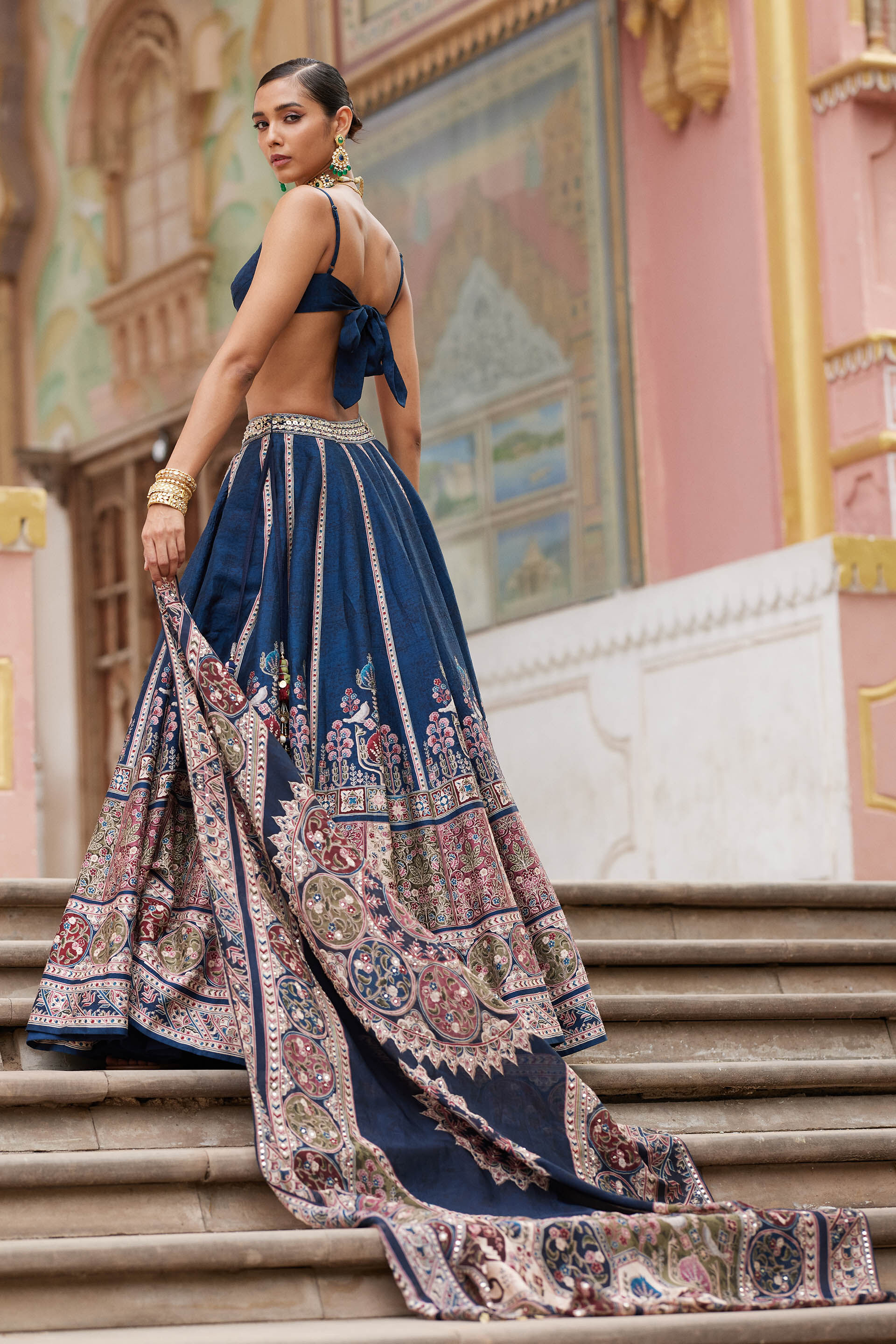 Azka Lehenga - Blue, Blue, image 5