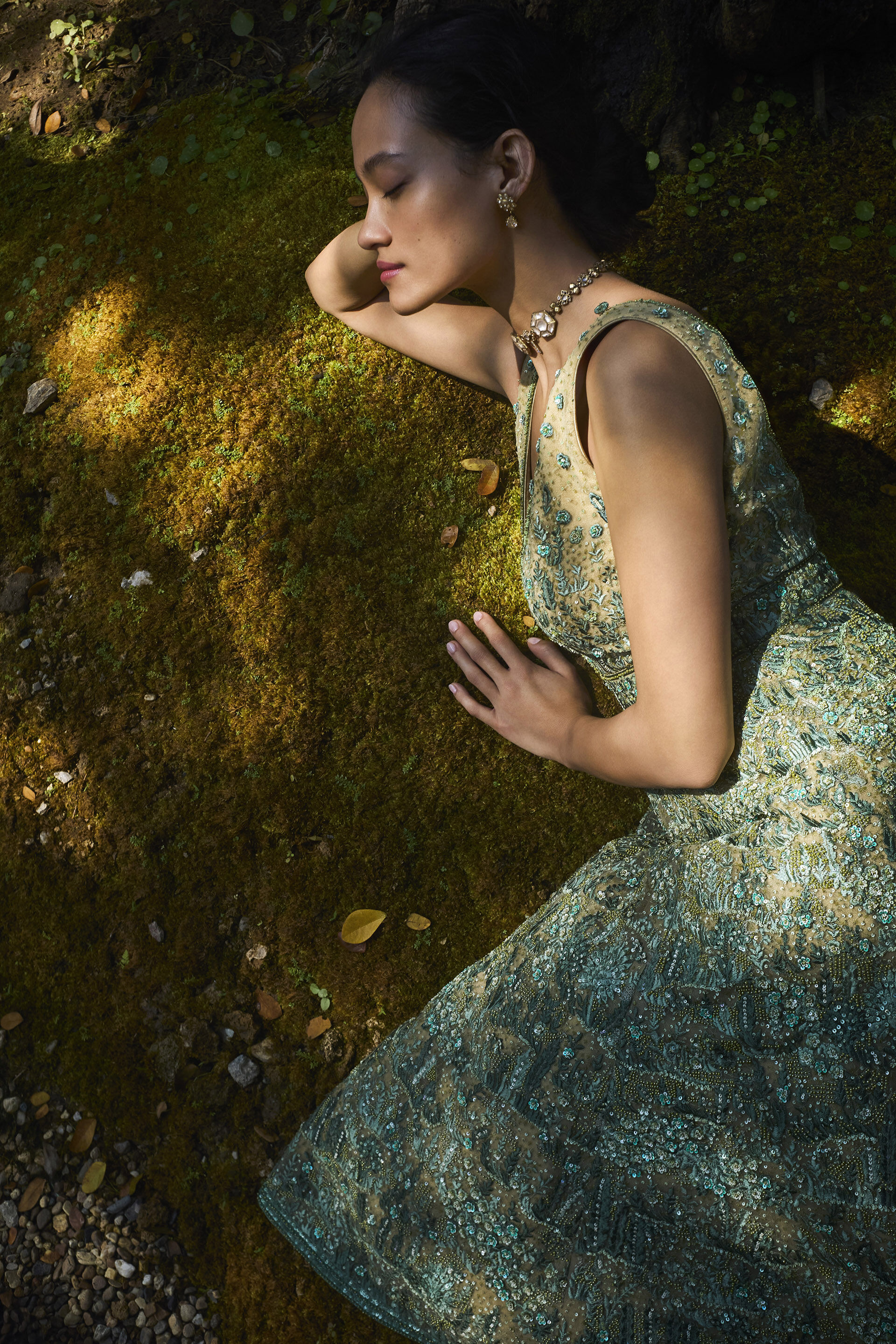 Grassland Embroidered Dress - Green, Green, image 5