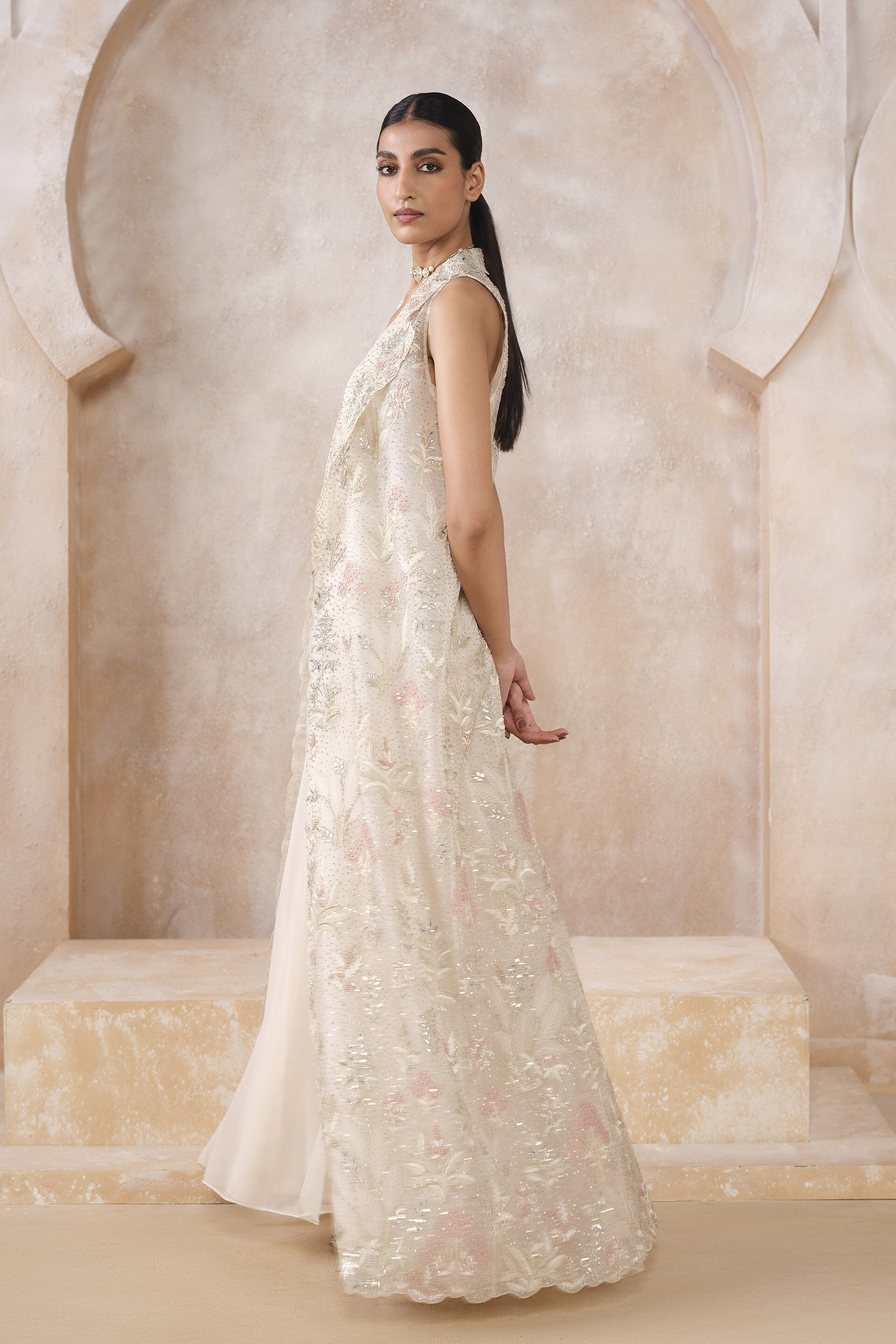 Numa Embroidered Jacket Set - Ivory, Ivory, image 2