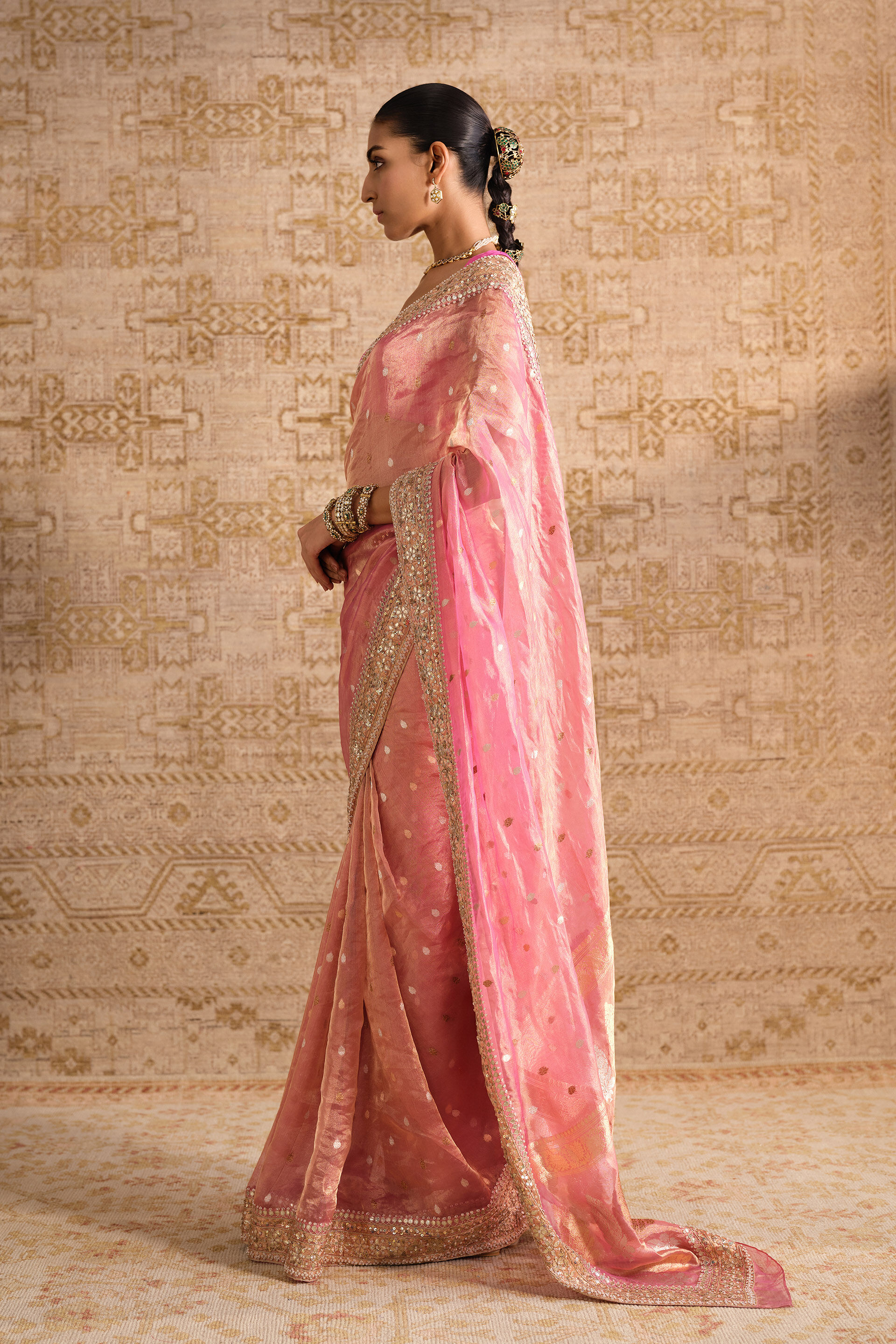 Anvaya Handwoven Benarasi Silk Saree - Blush