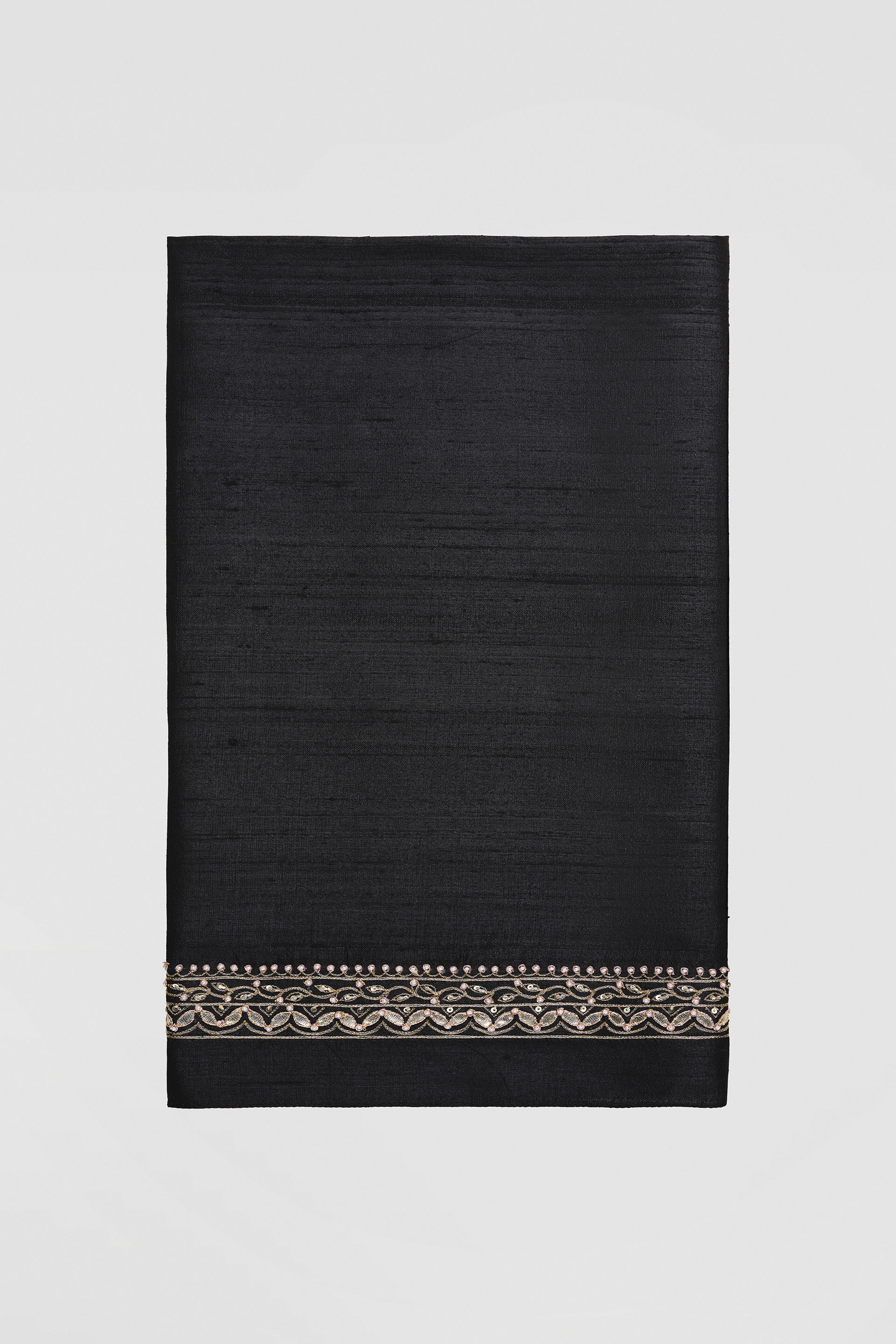 Anushna Handcrafted Badla Georgette Saree - Black, Black, image 9