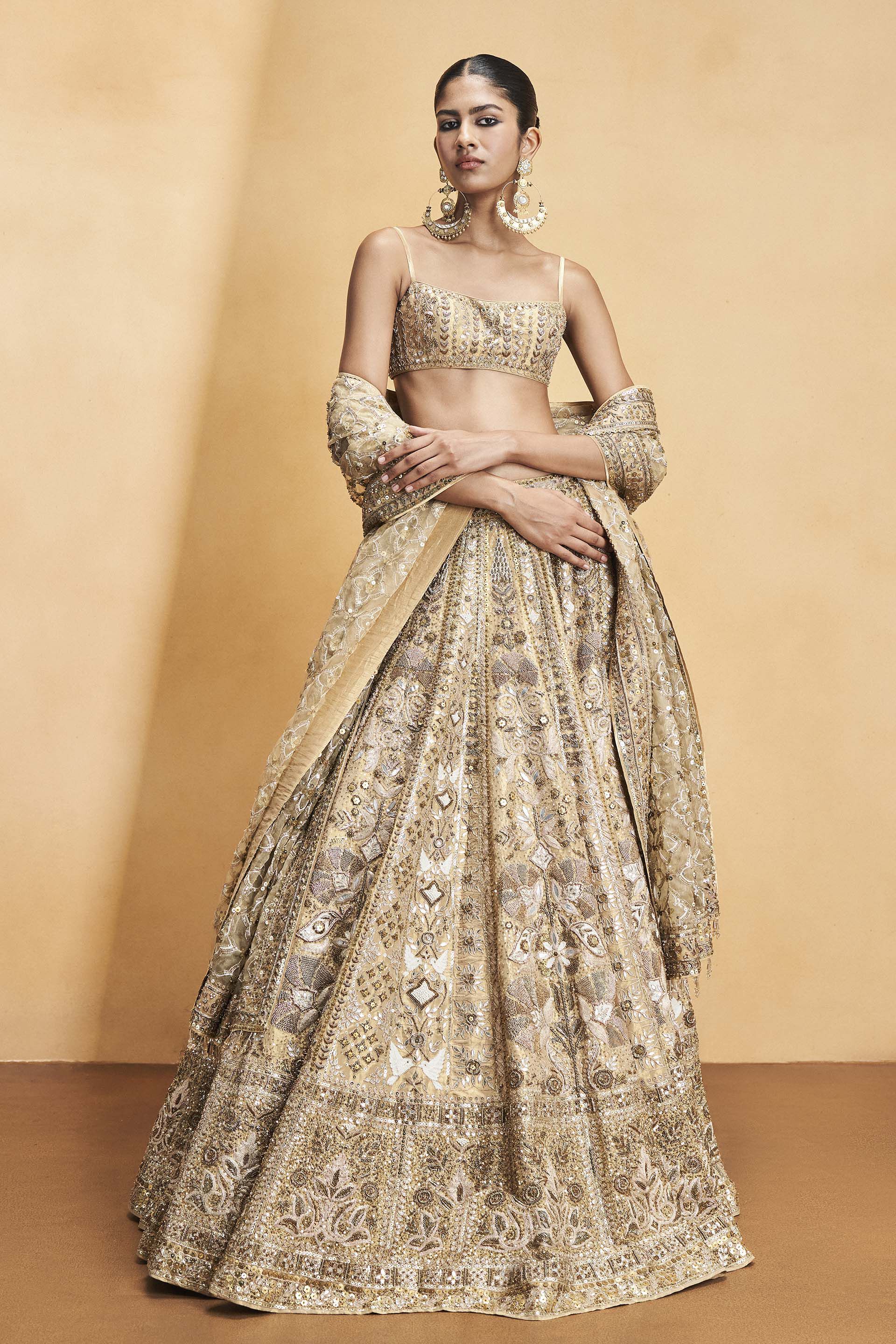 Hymn Of The Forest Gota Patti & Embroidered Cord Lehenga - Gold