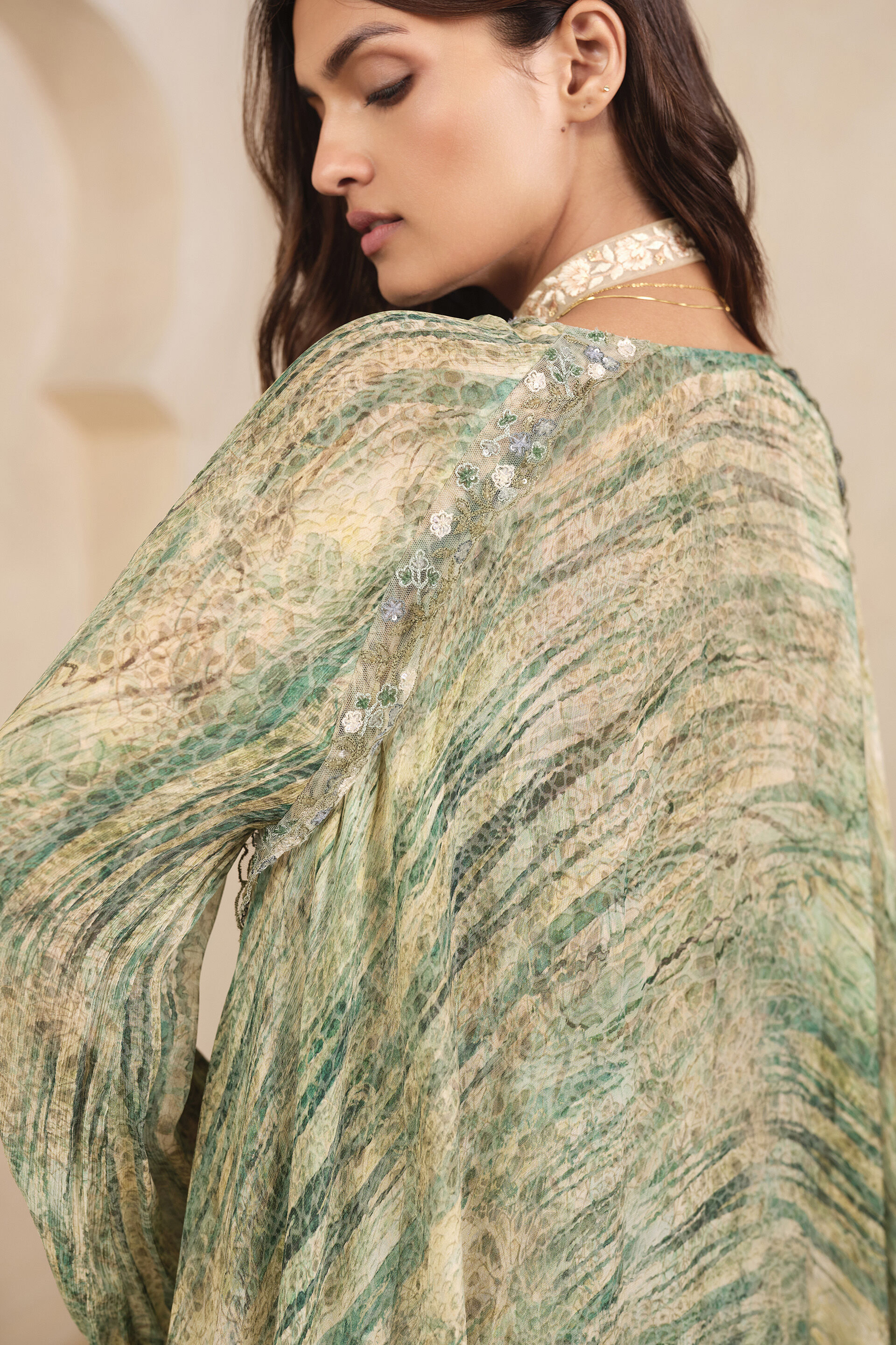 Umi Bemberg Kurta Set - Green, Green, image 6