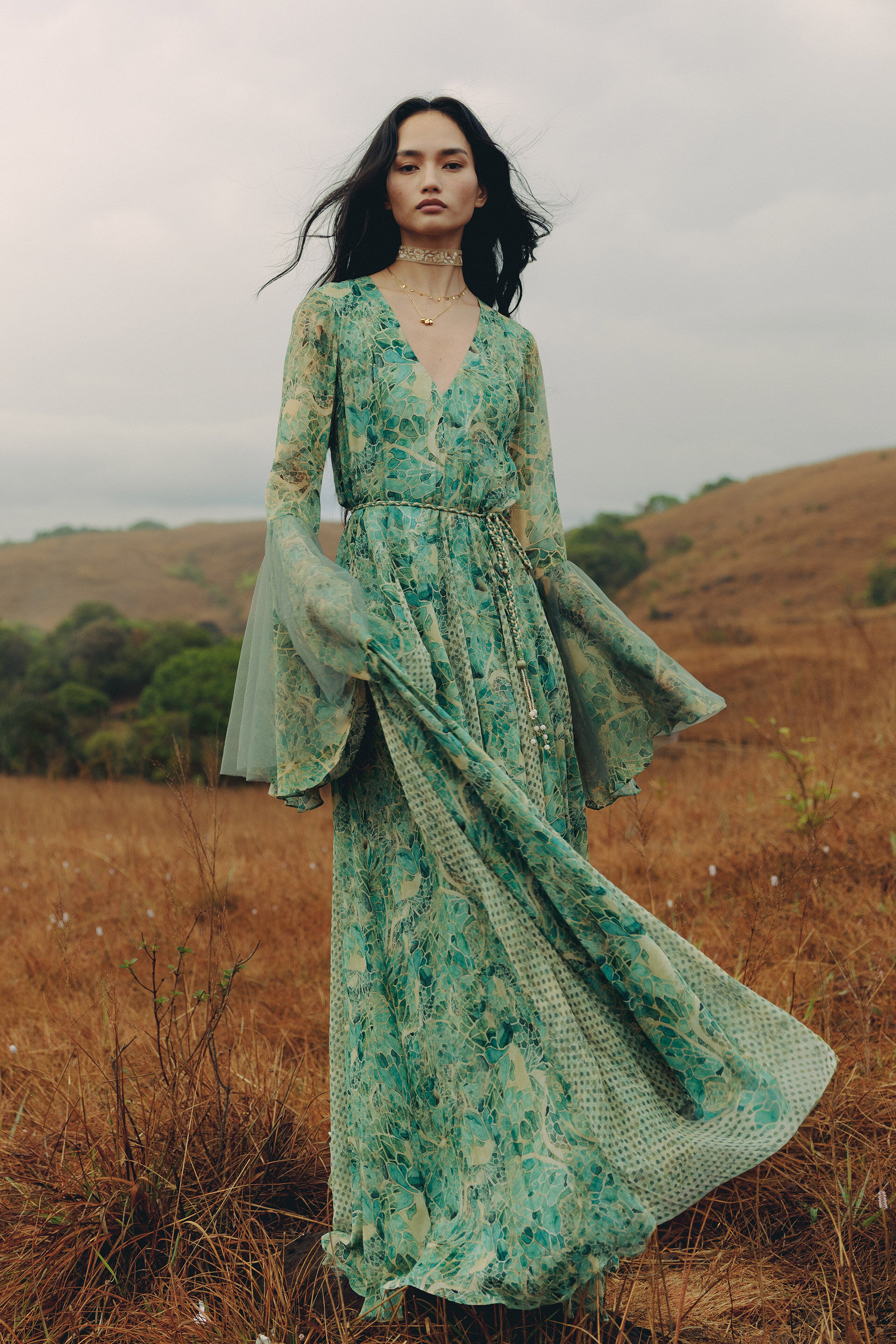 Kumi Bemberg Kaftan - Green, Green, image 5