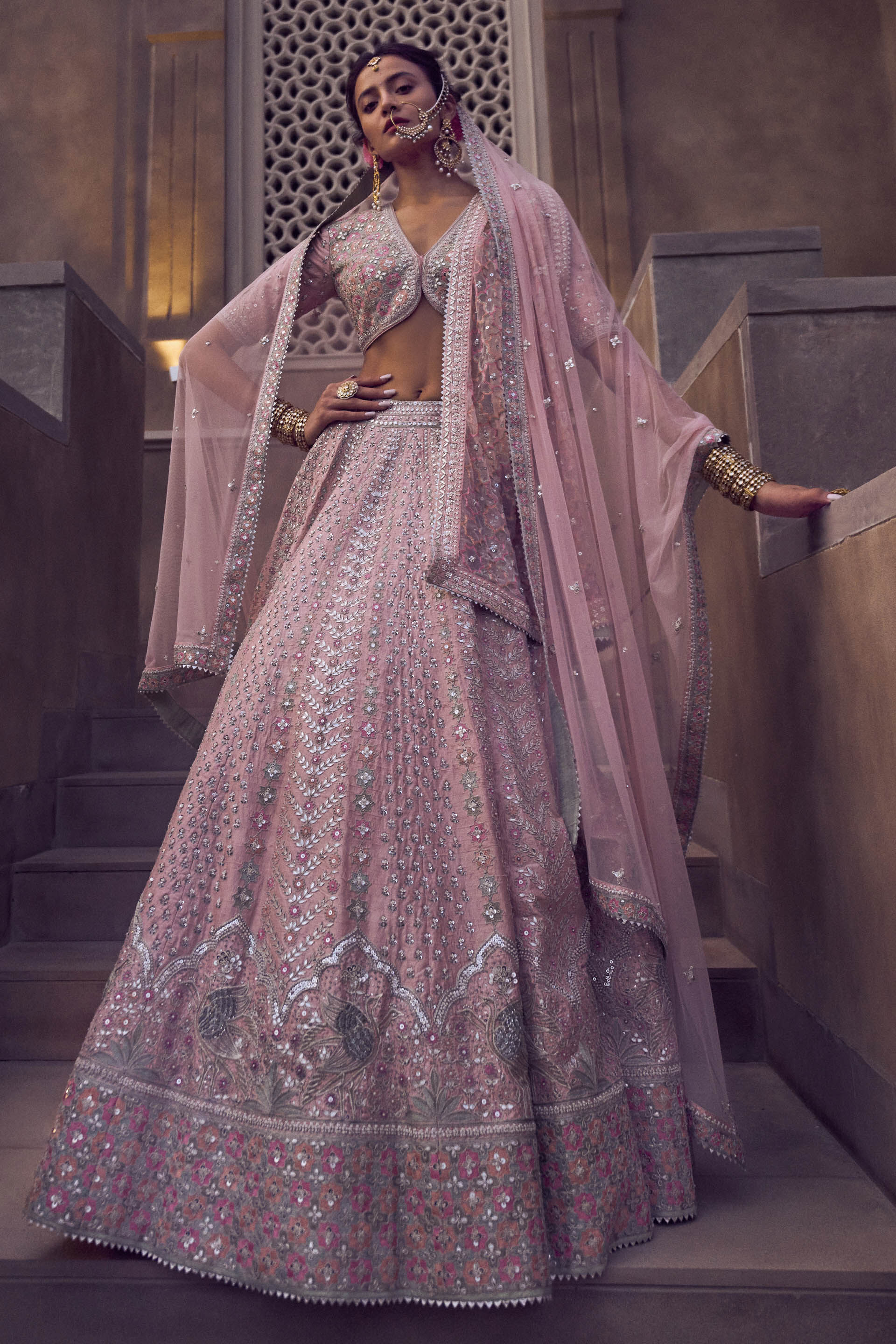 Ishtar Lehenga - Blush, , image 1