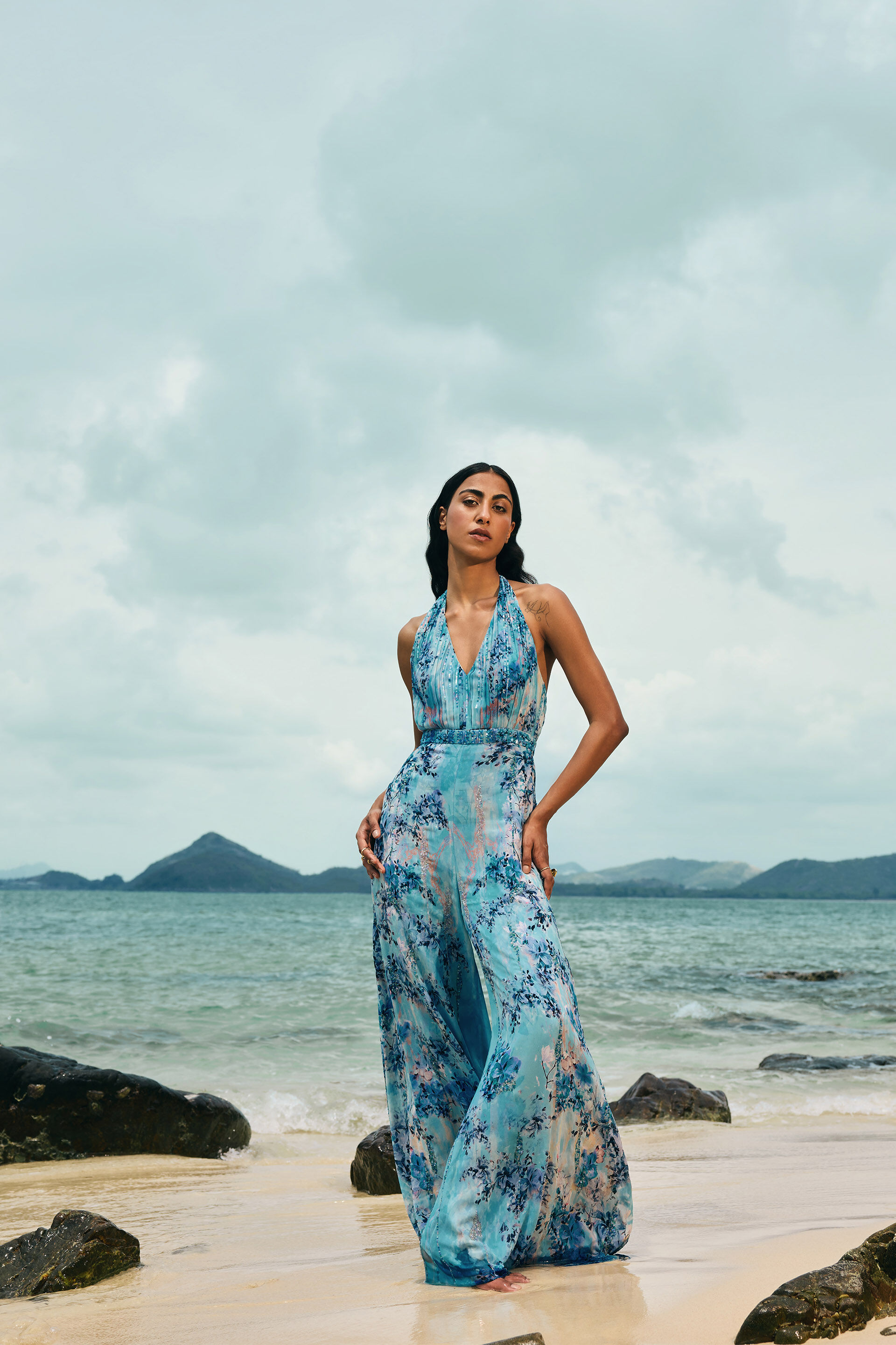 Aberfa Georgette Jumpsuit - Blue, Blue, image 6