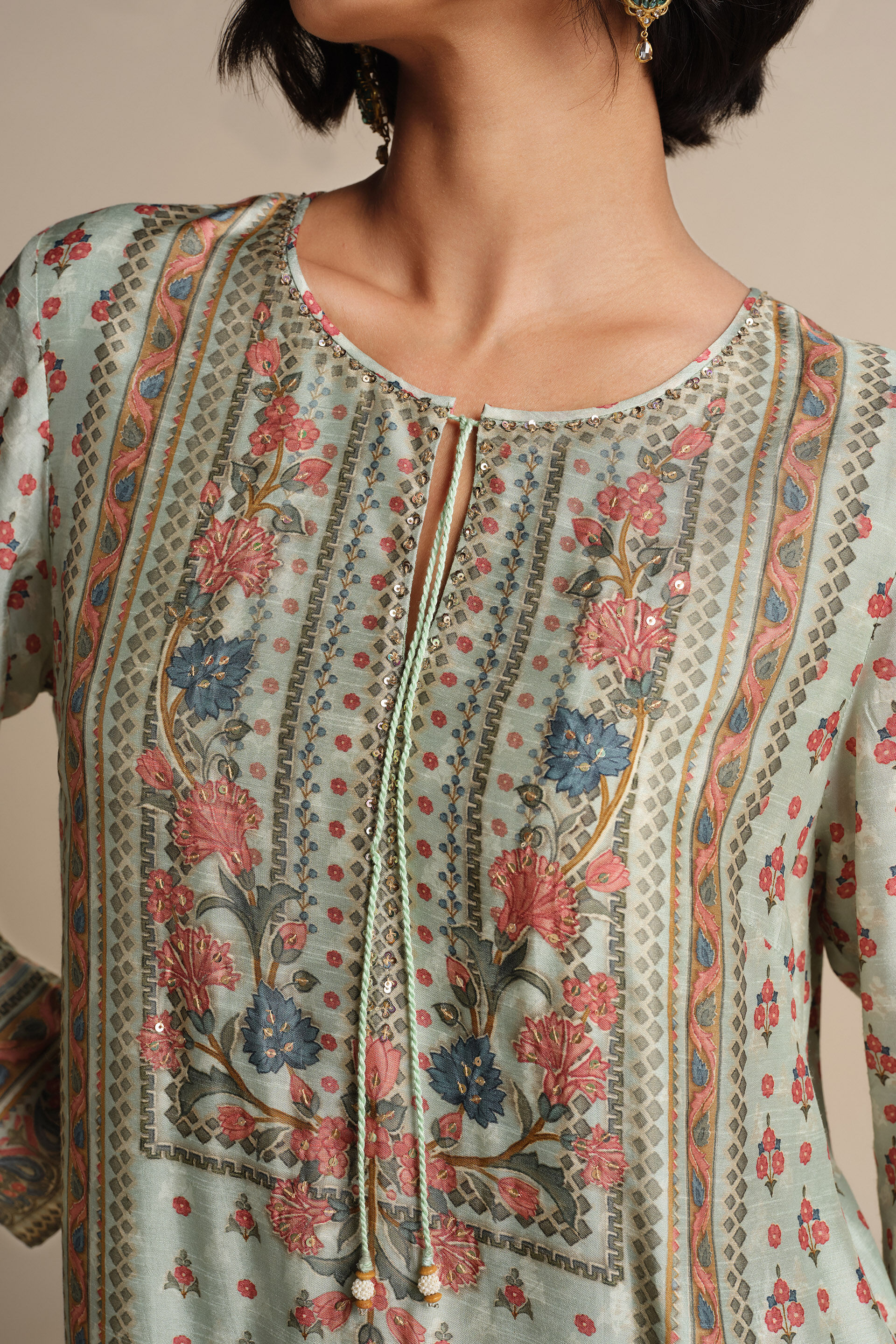 Anat Silk Suit Set - Sage, Sage, image 5