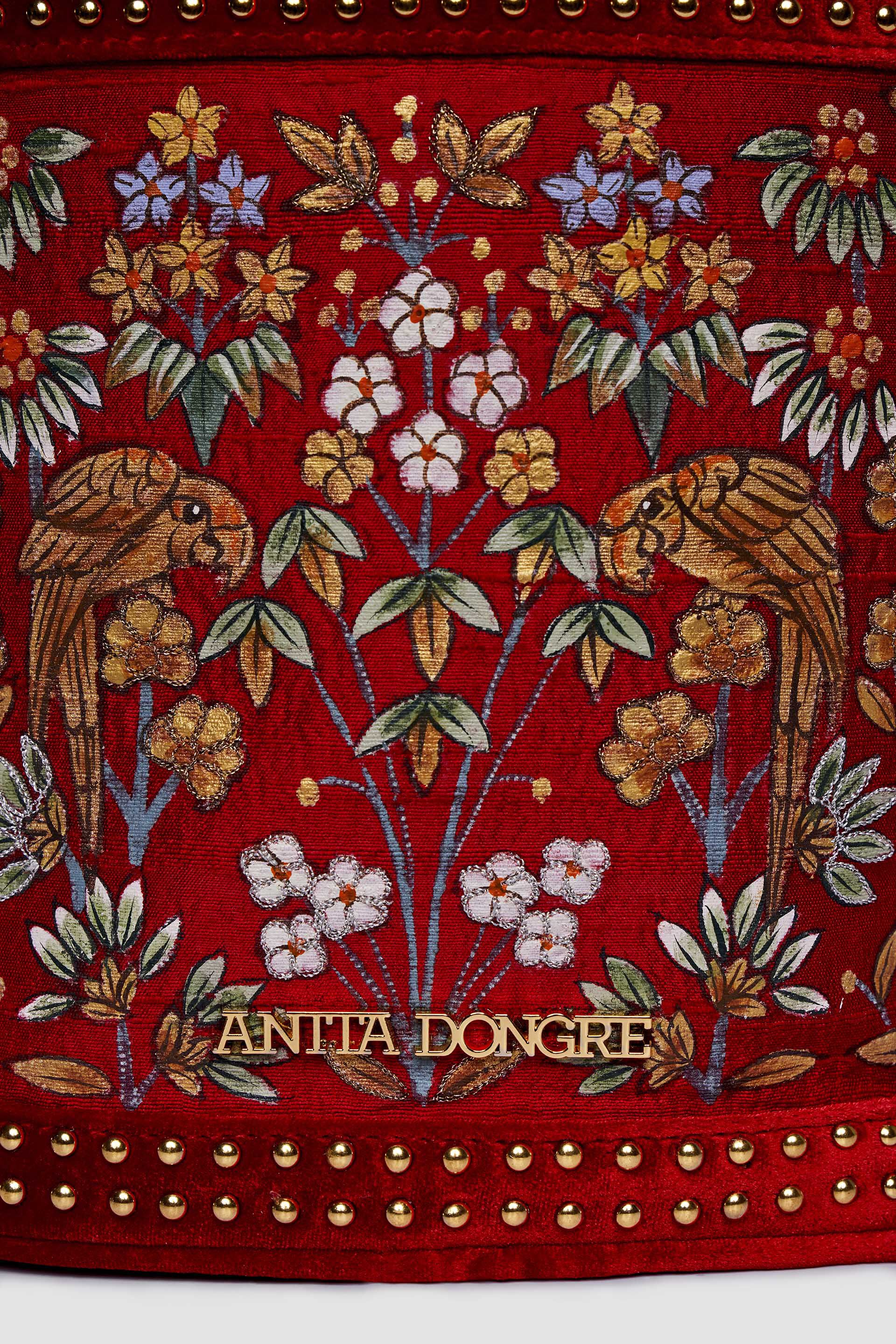 Pichhwai Bucket Bag - Scarlet Red, Red, image 4