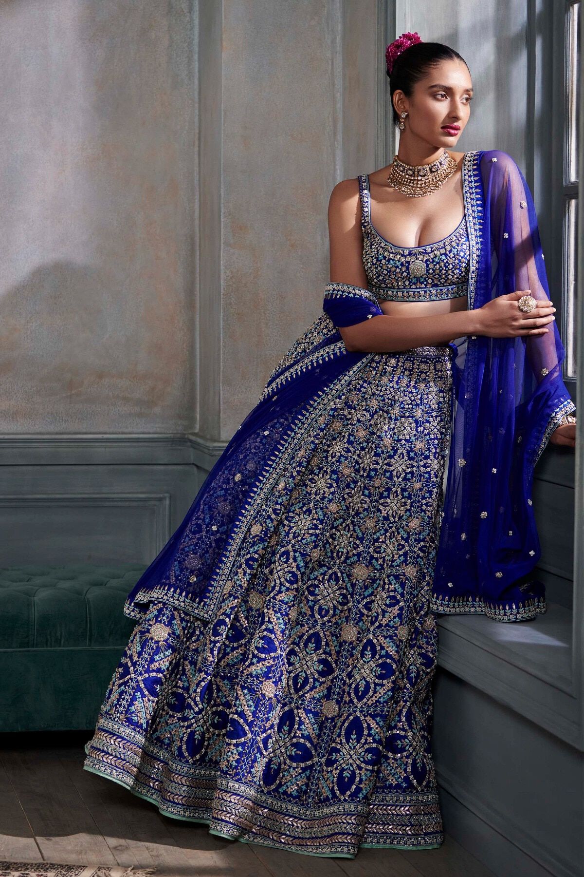 Vanishri Lehenga Set - Blue