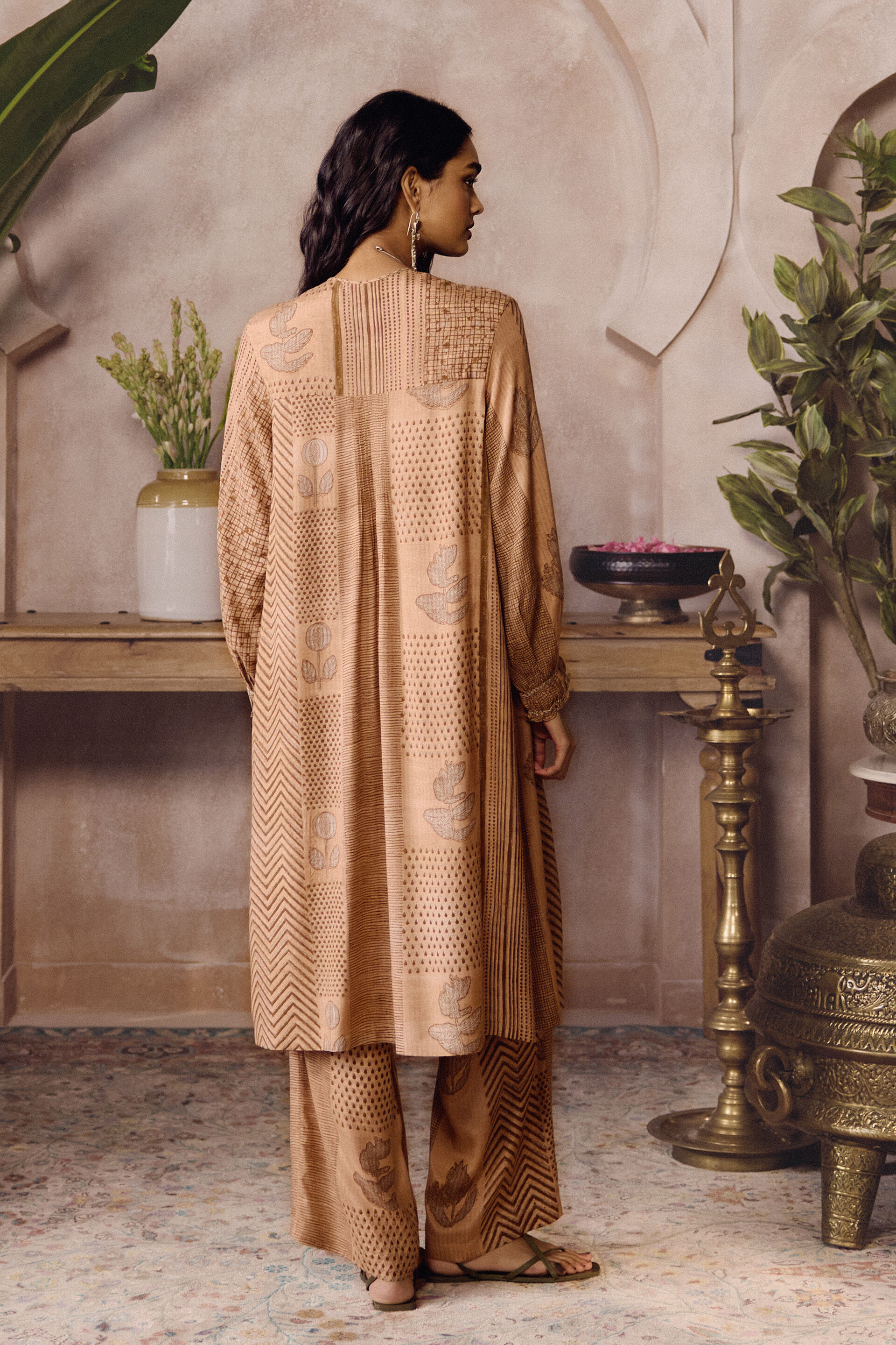 Laguna Hand-block Printed Mul Co-ord -  Brown