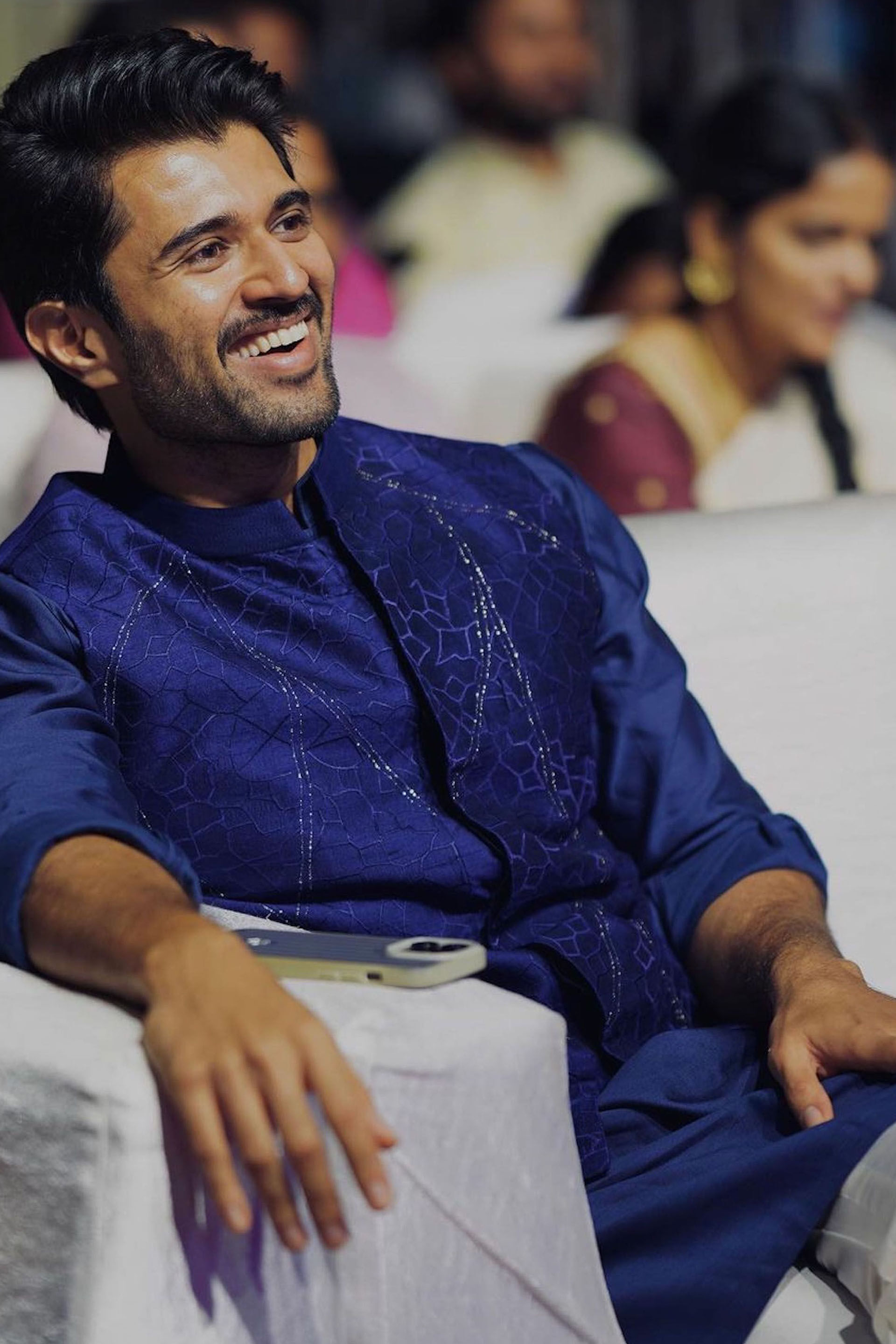 Naim Embroidered Silk Nehru Jacket - Navy, , image 3