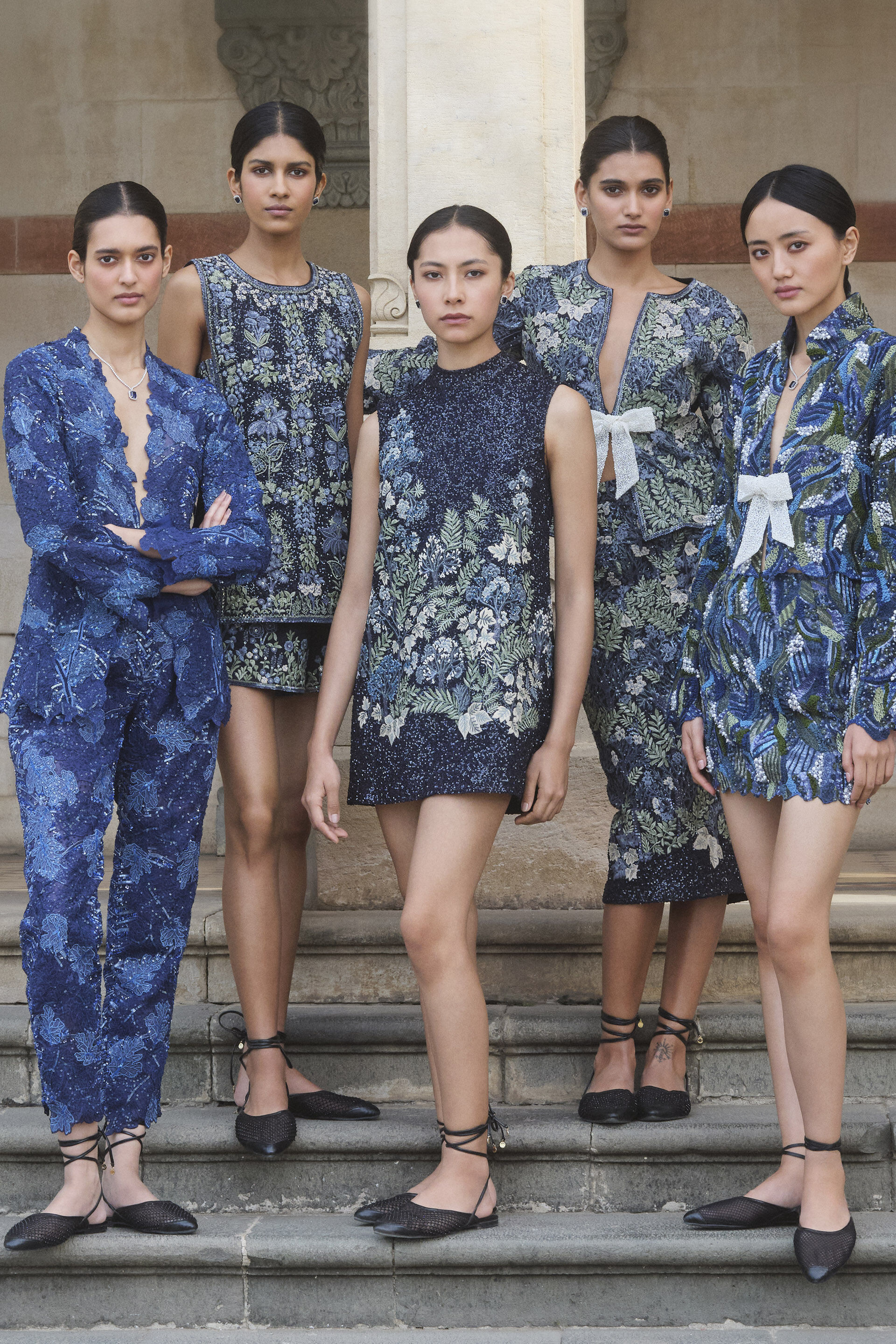 Jarylo Embroidered Silk Co-ord - Blue, Blue, image 5