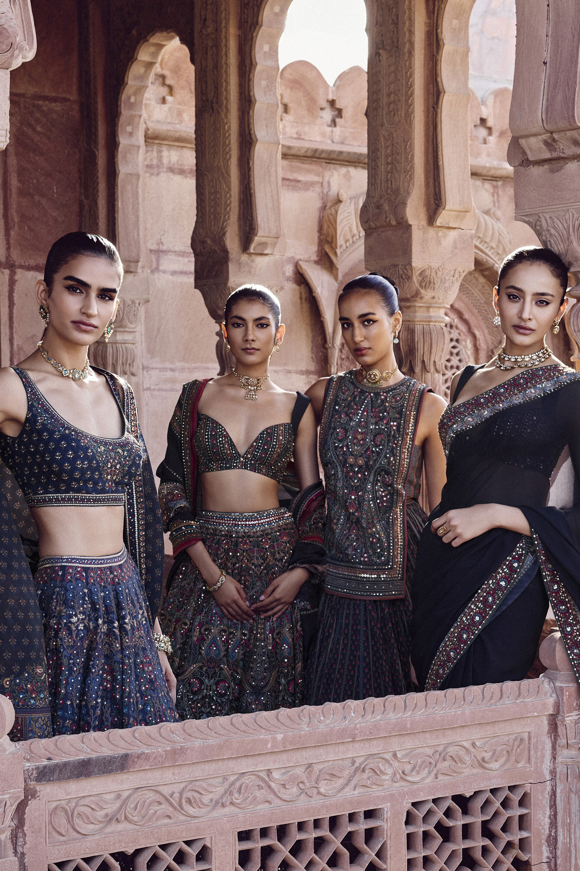 Nameera Silk Lehenga Set - Black, Black, image 6