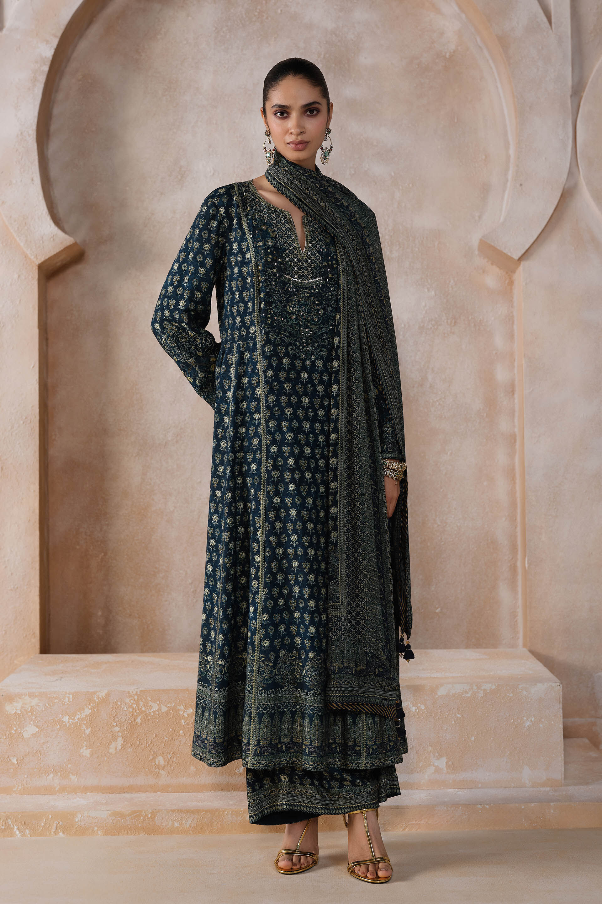 Emira Silk Suit Set - Blue