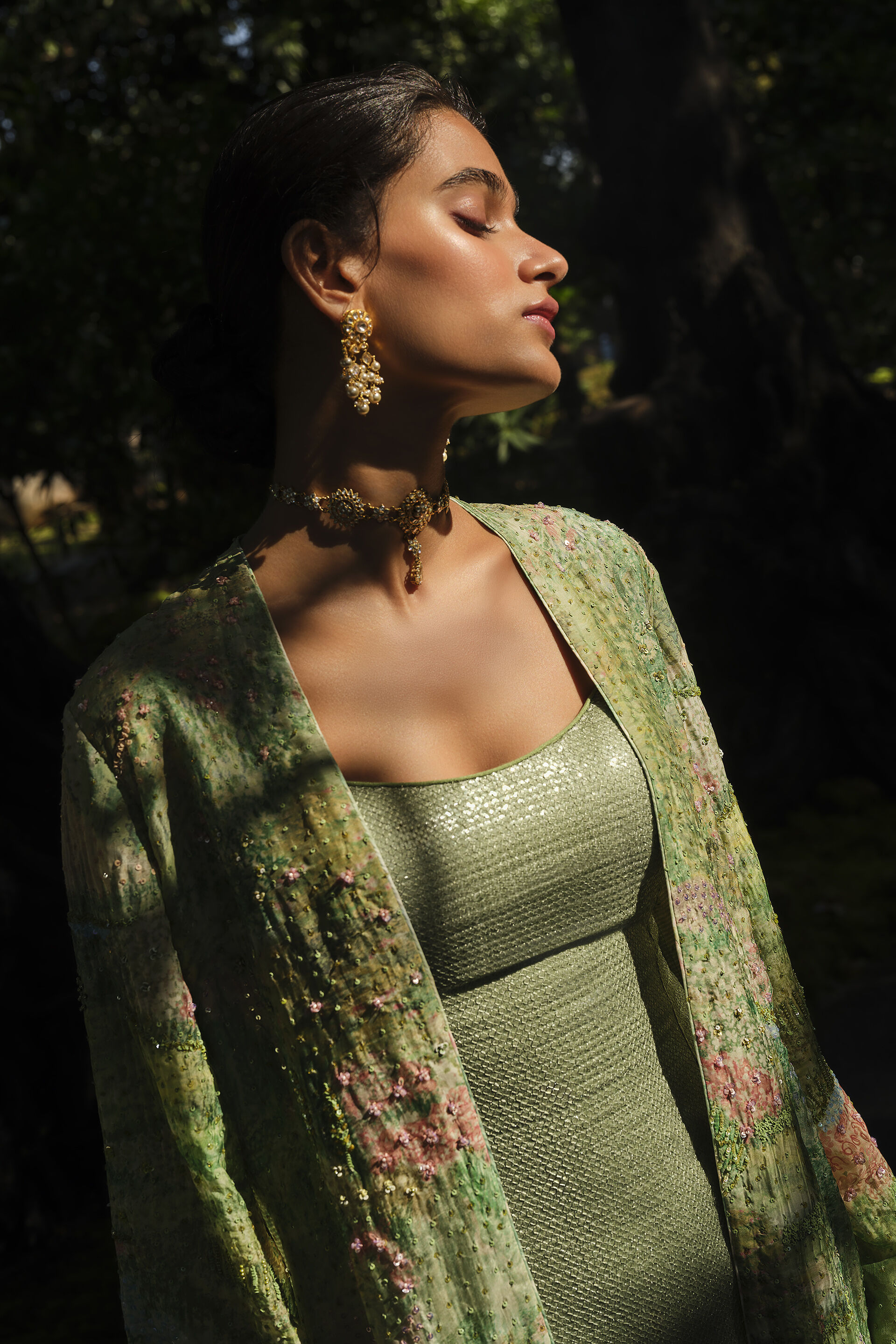 The Liveforest Embroidered Jacket Set - Sage, Sage, image 8