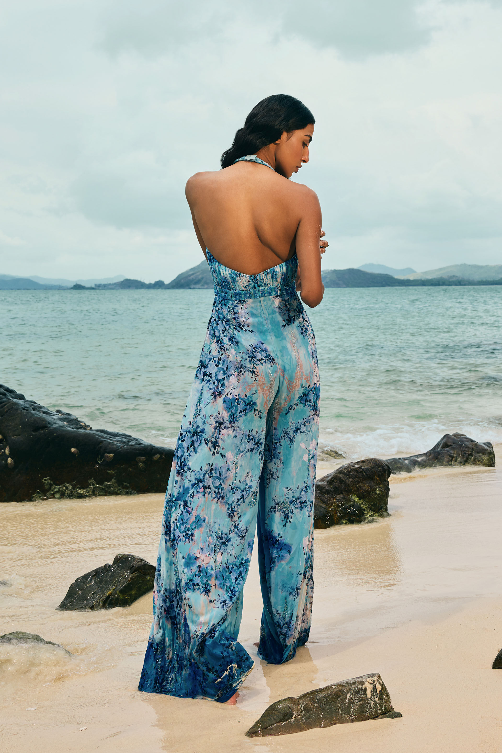 Aberfa Georgette Jumpsuit - Blue, Blue, image 2